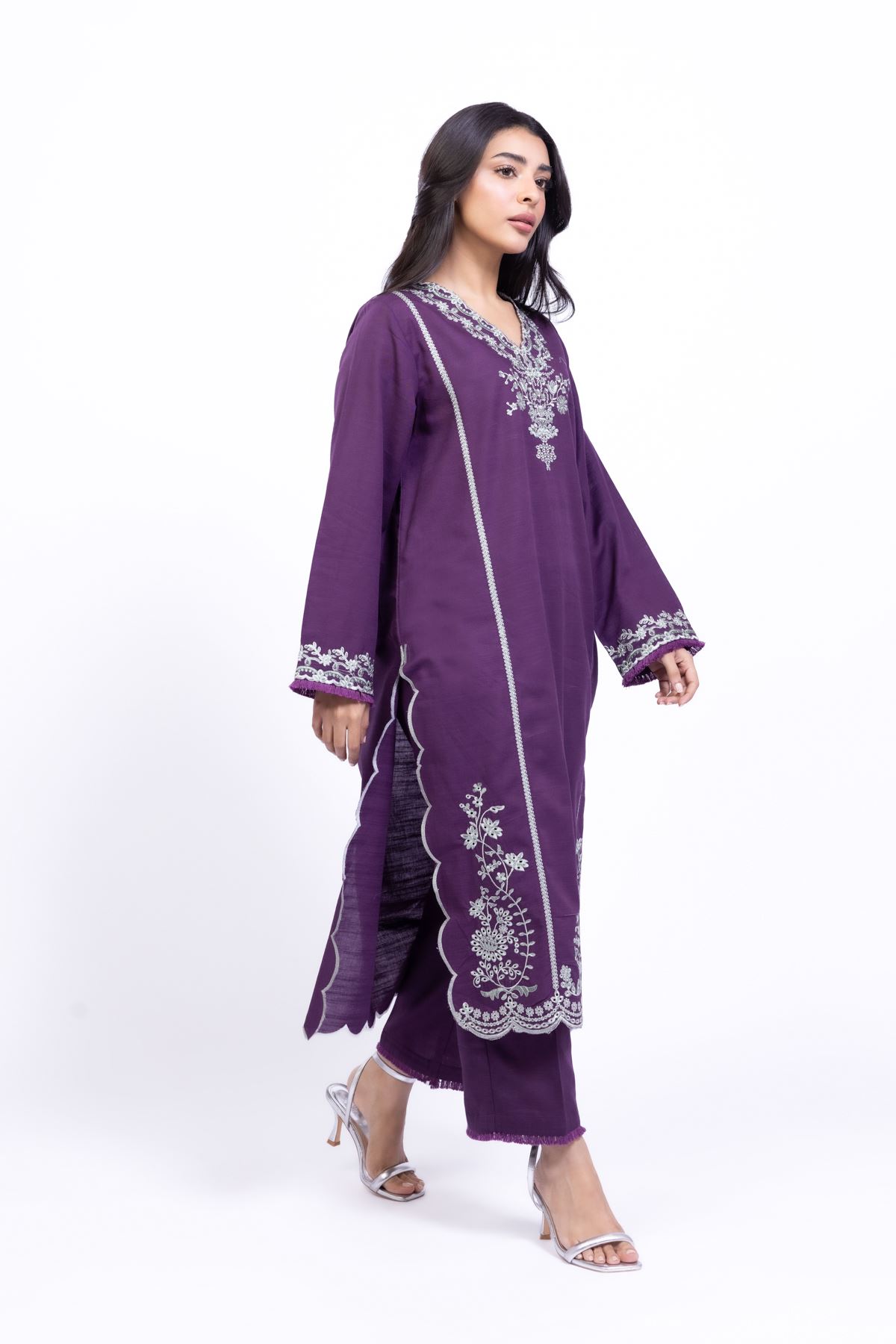 Dyed Khaddar Pants - 25-09-9S3-04BA-VG