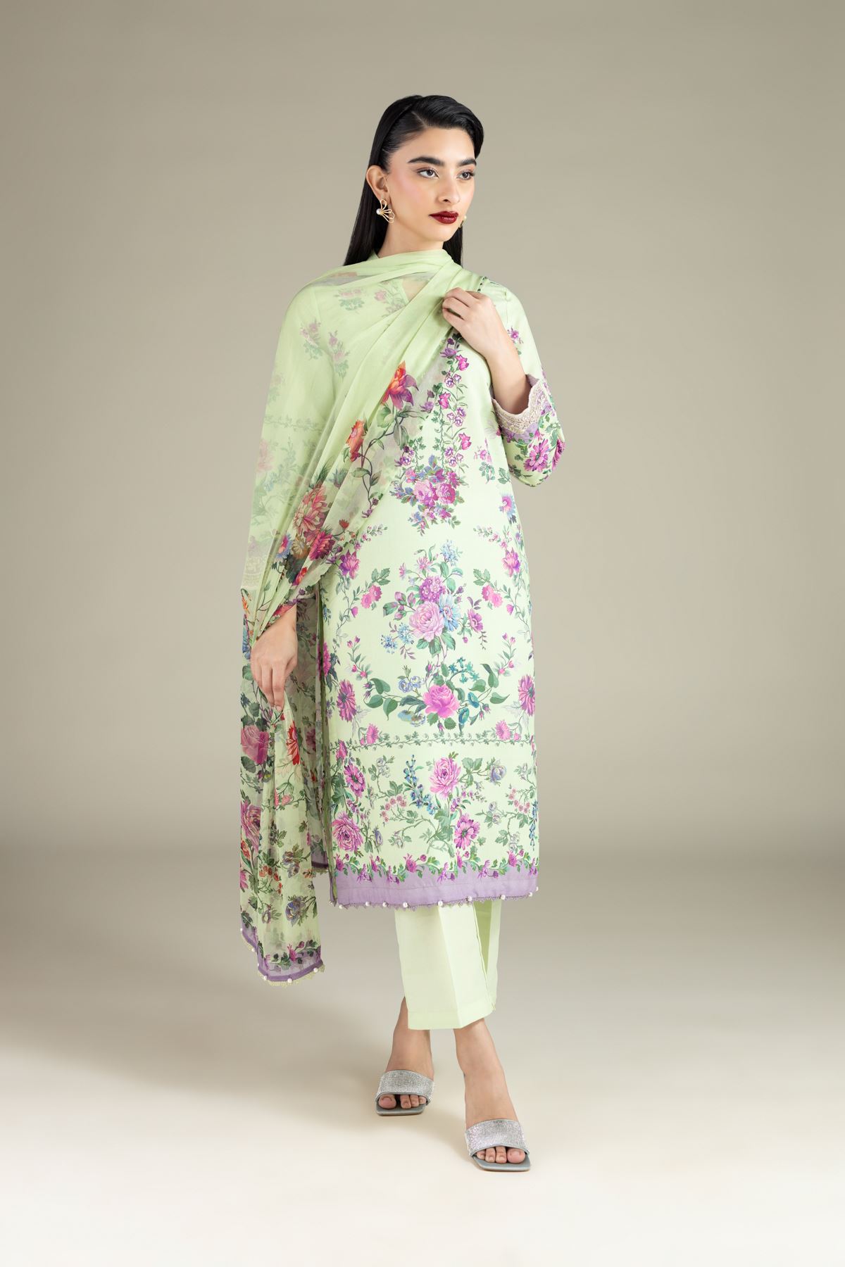 Printed Chiffon Dupatta - 1-26-114-A-F-VG