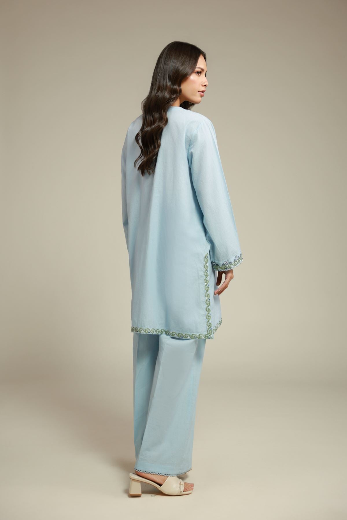 Embroidered Cambric Fabrics 2 Piece | Top and Bottom - A112-26-122EA2-VG