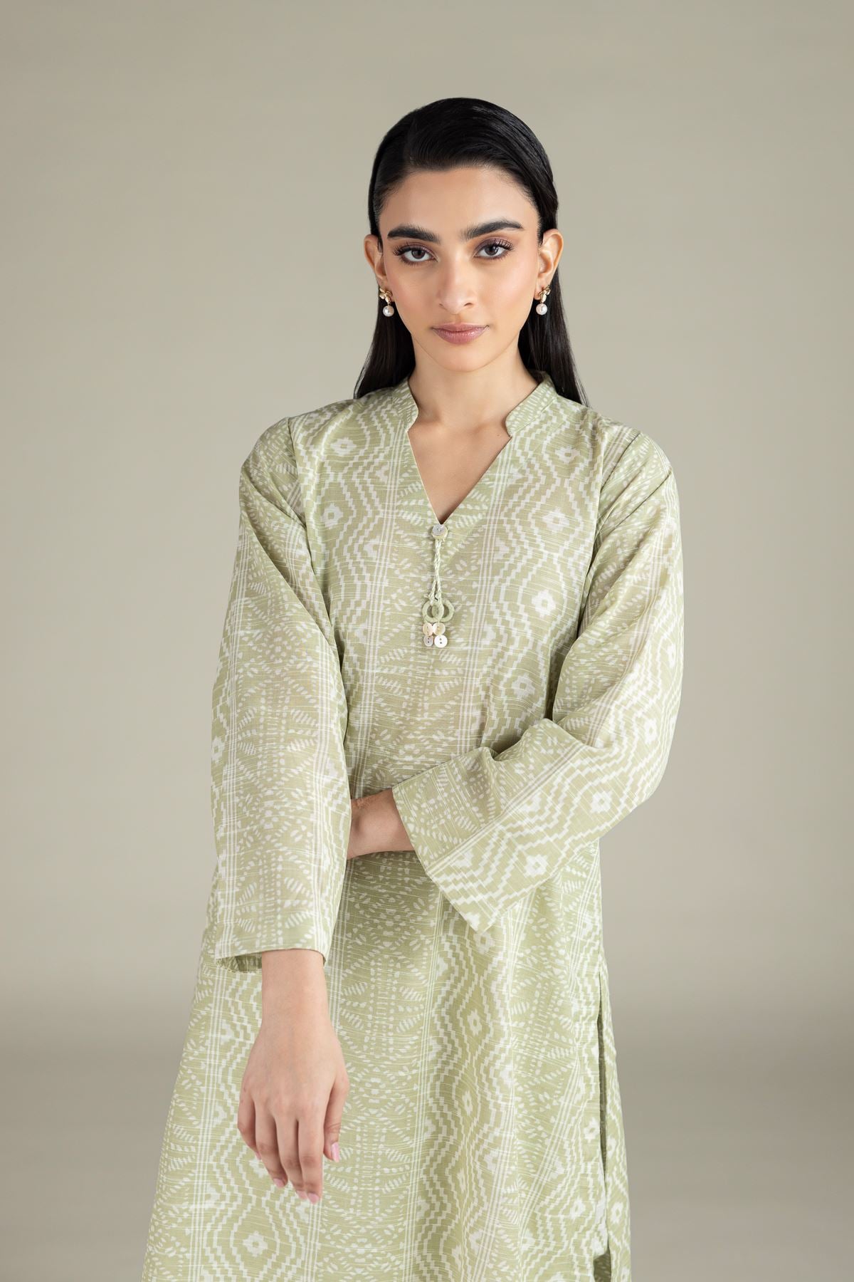 Printed Textured Cotton Kurta - OTD4-EX22-10TA-VG