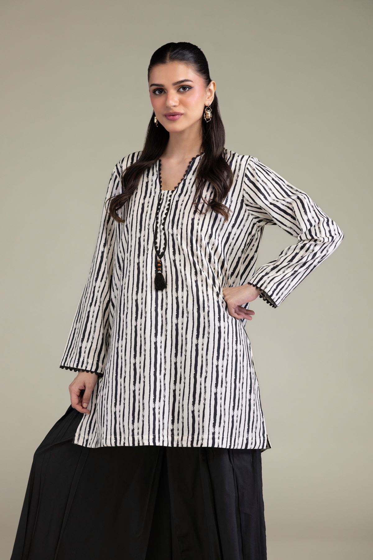 Printed Cotton Viscose White Cotton Kurta - 2-26-209-A-D1-VG
