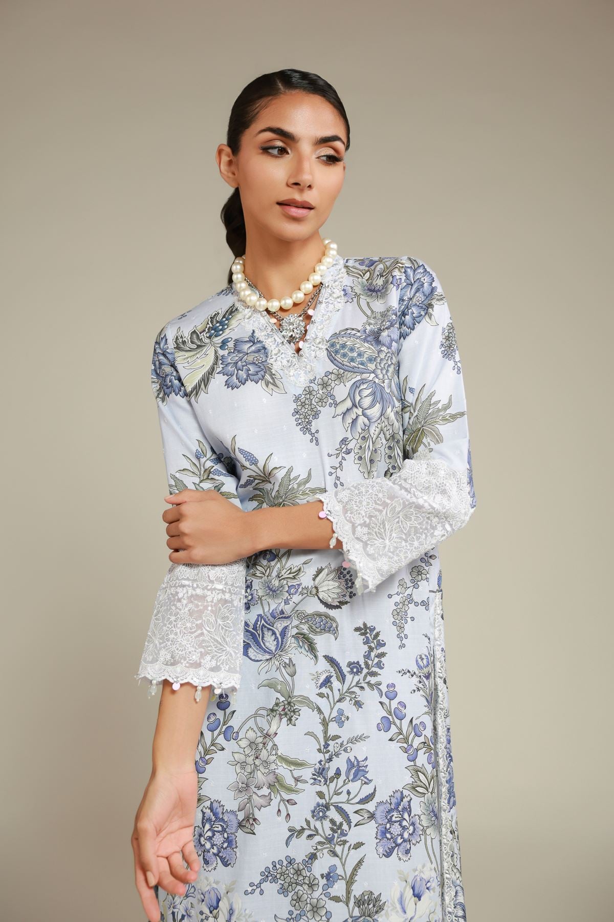 Embroidered Raw Silk Kurta - 1-26-108-A-F-VG