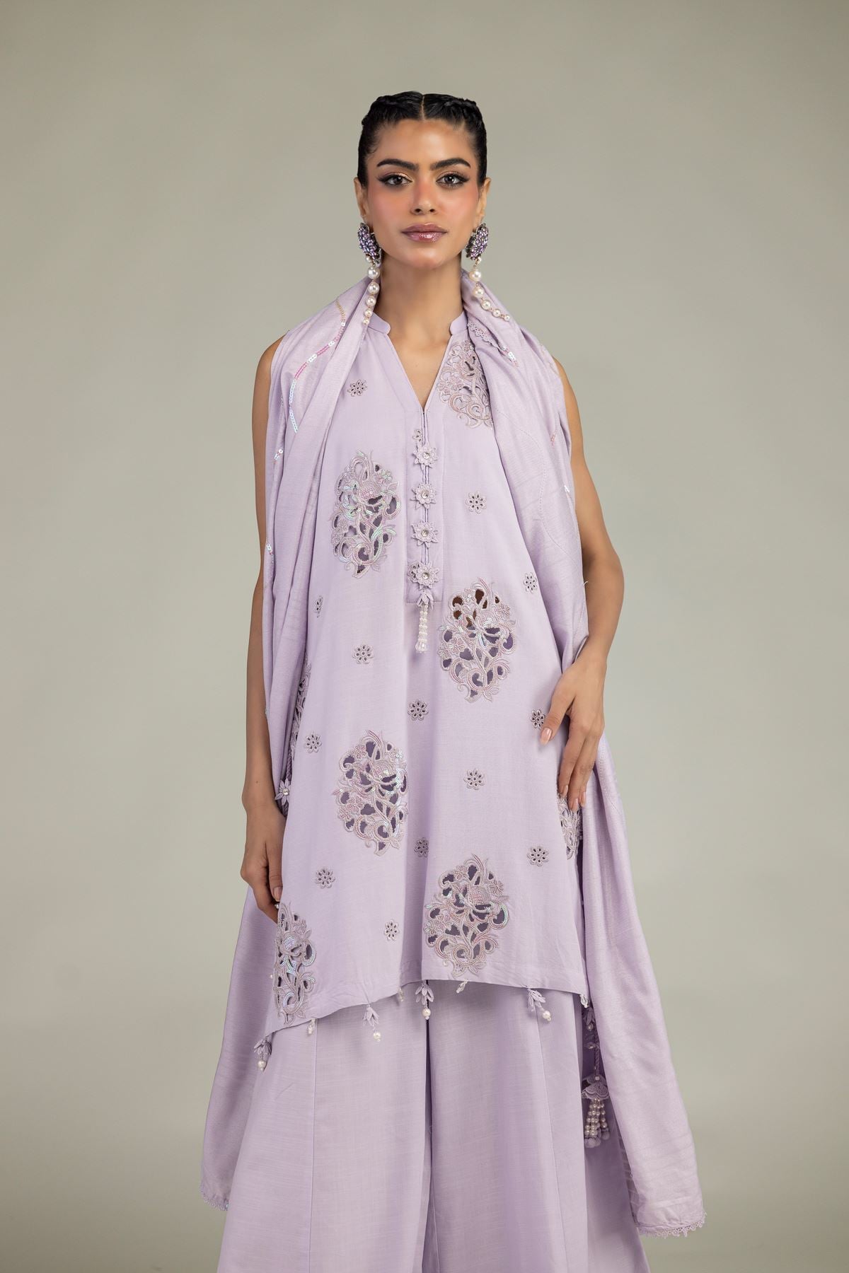 Raw Silk 3-Piece Co-ord Set - T-A11-26-118FI2-VG