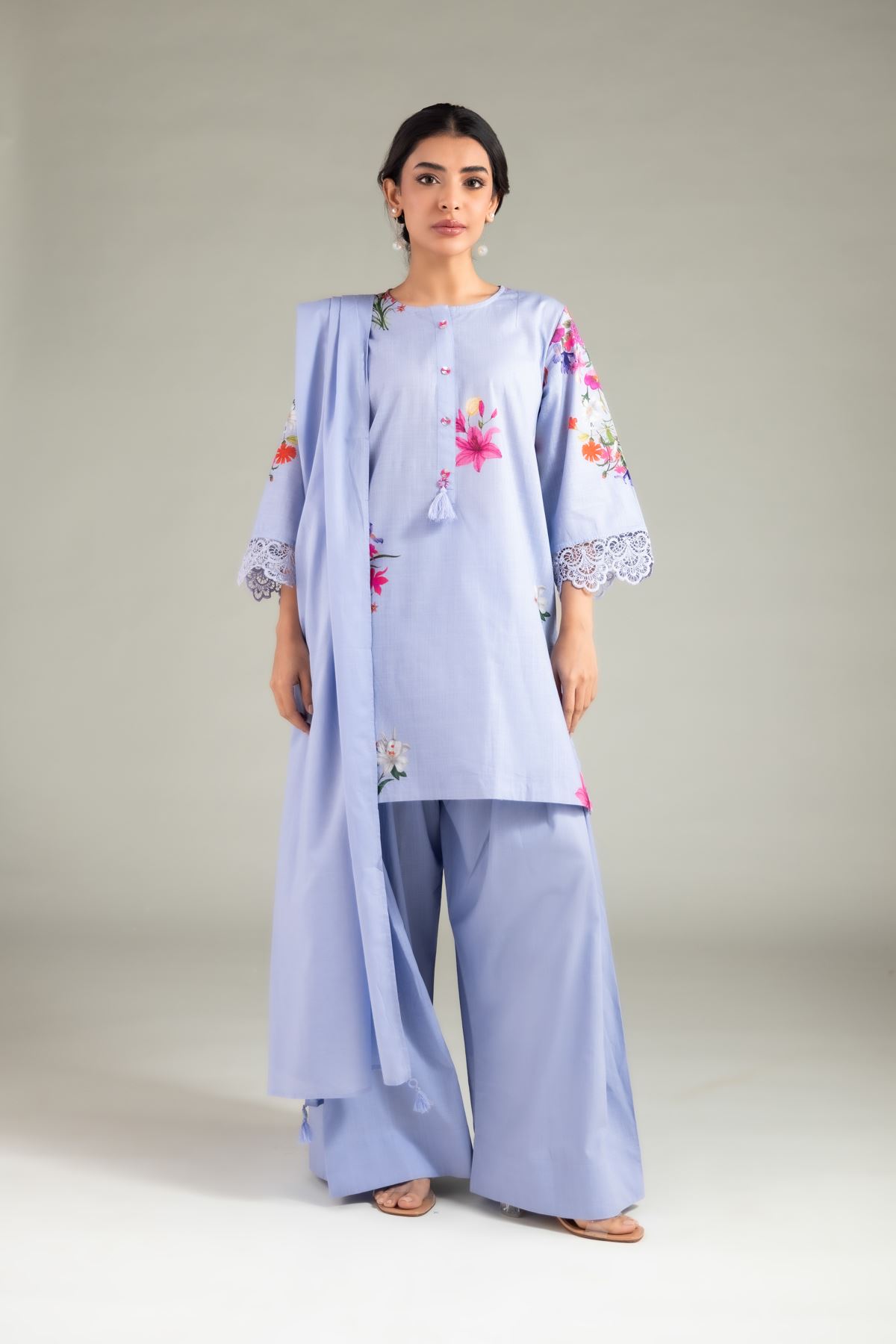 Dyed Textured Lawn Dupatta - 1-26-102-A-F-VG