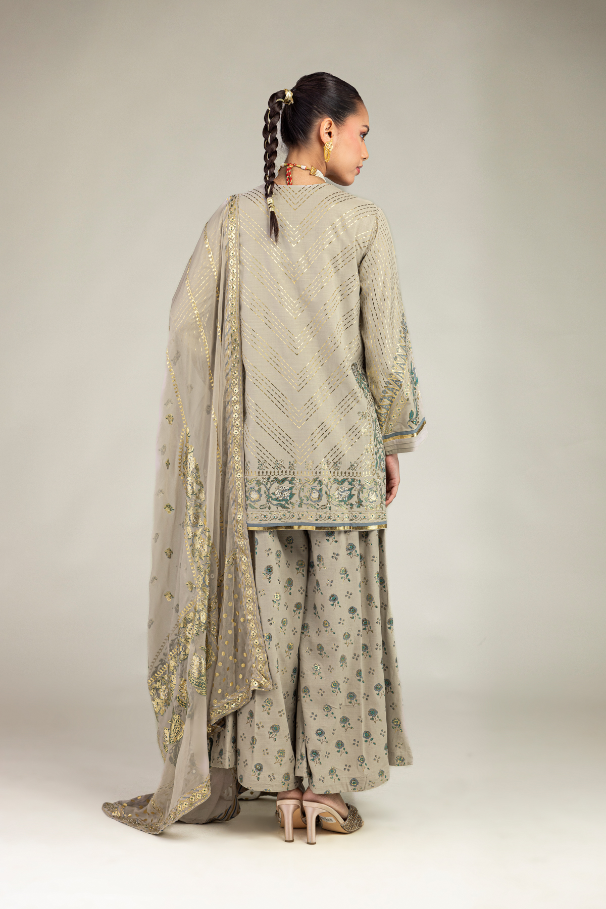 Embroidered Chiffon Dupatta - 12-26-106-F-F-VG