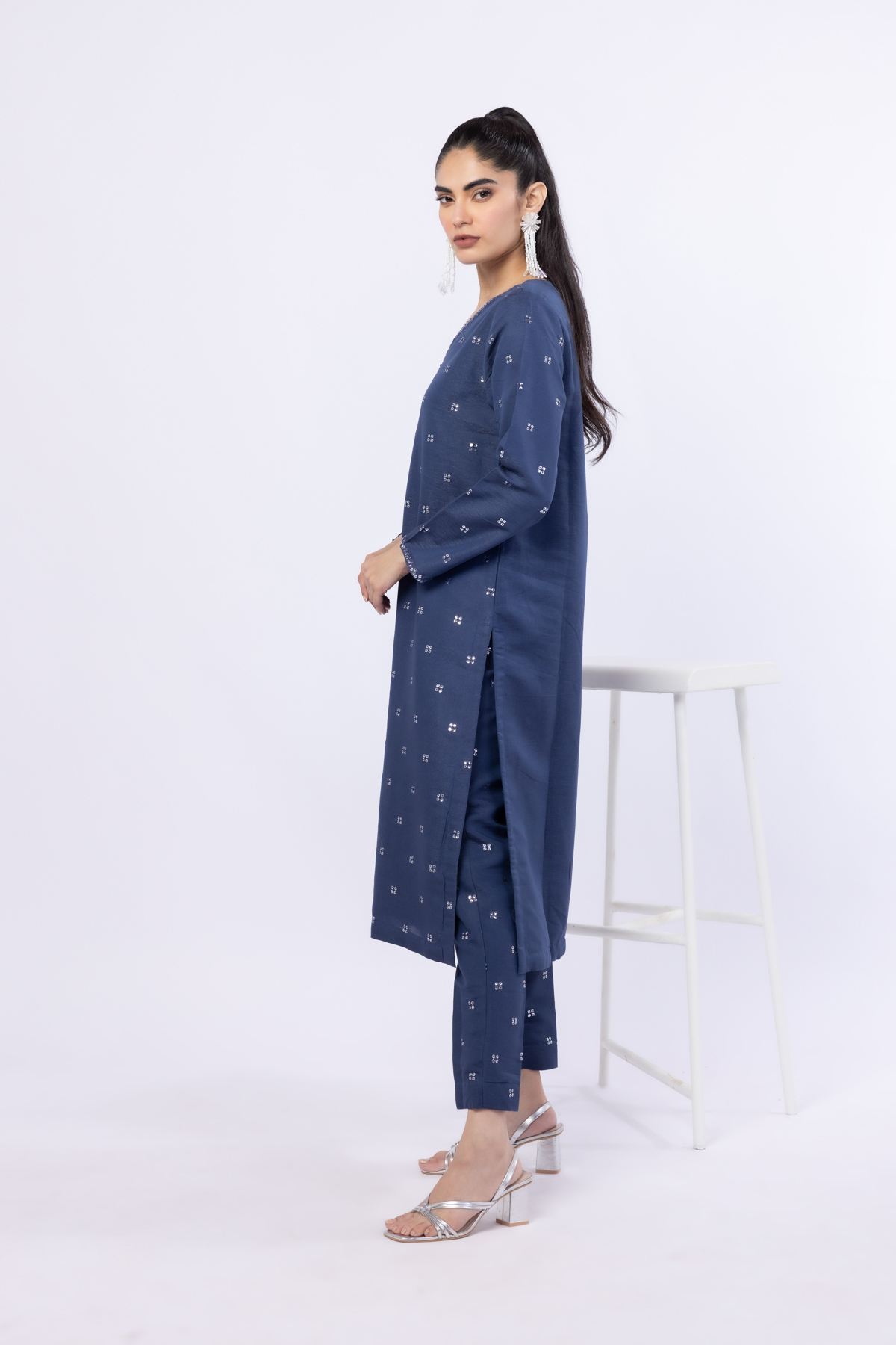 Embroidered Cotton Reflex Pants - 1-26-110-A-D-VG