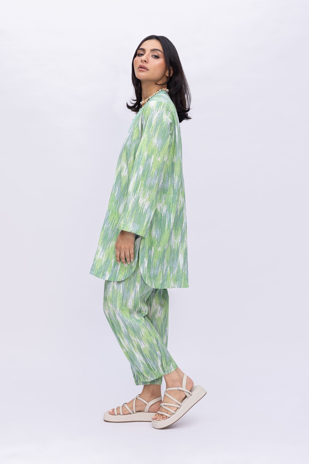 Printed Ripple Crinkle Pants - 25-04E48-07TA-VG