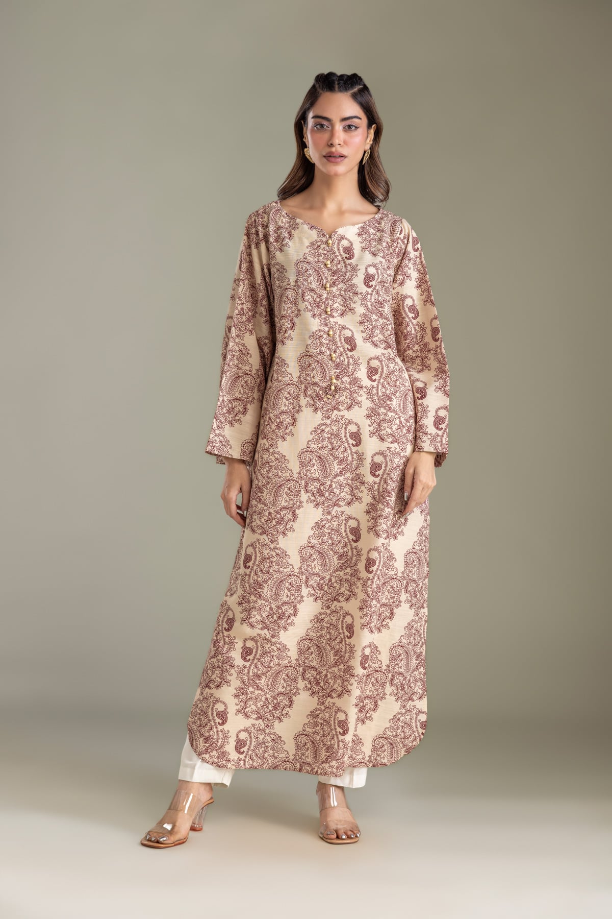Printed Light Khaddar Tailored 1 Piece - 2-26-202-A-D-VG