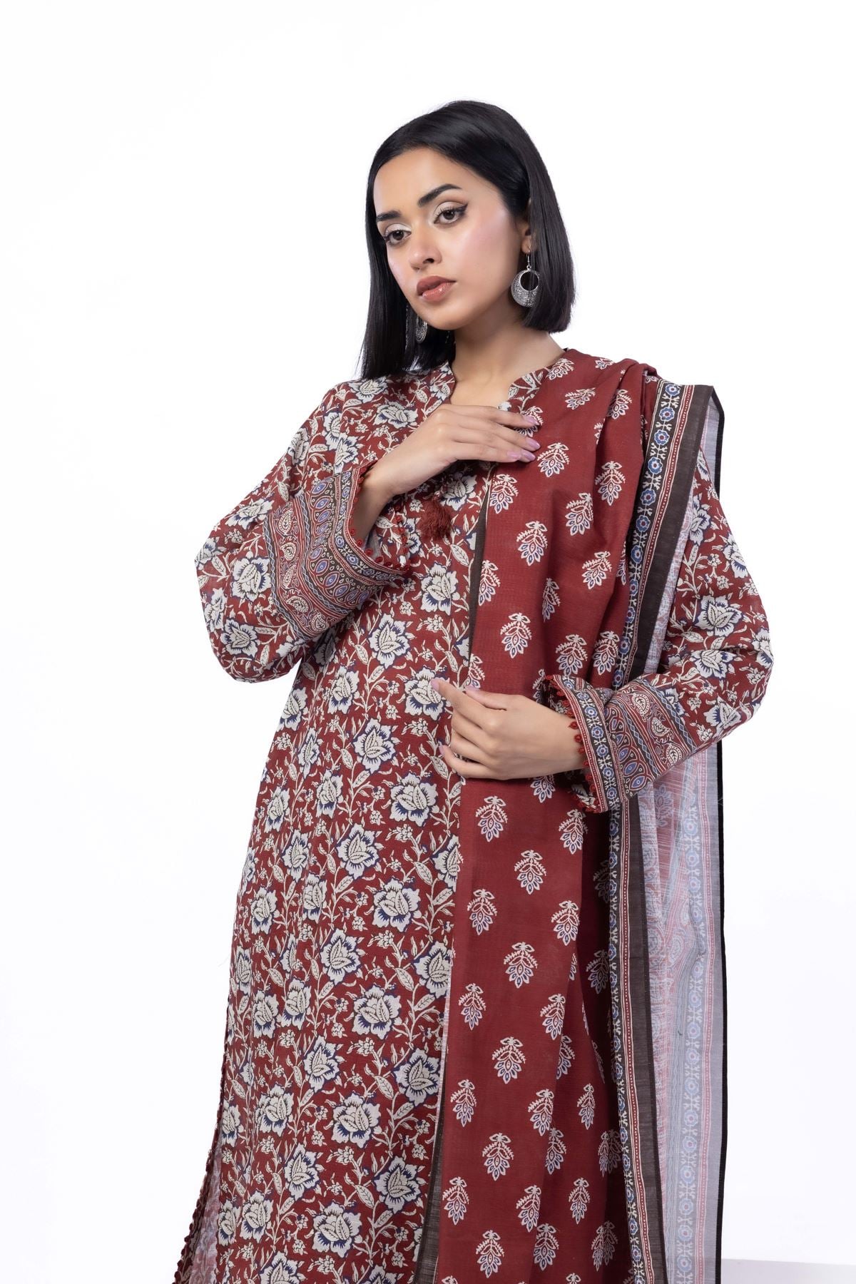 Printed Light Khaddar Tailored 3 Piece - CV08BST-VG