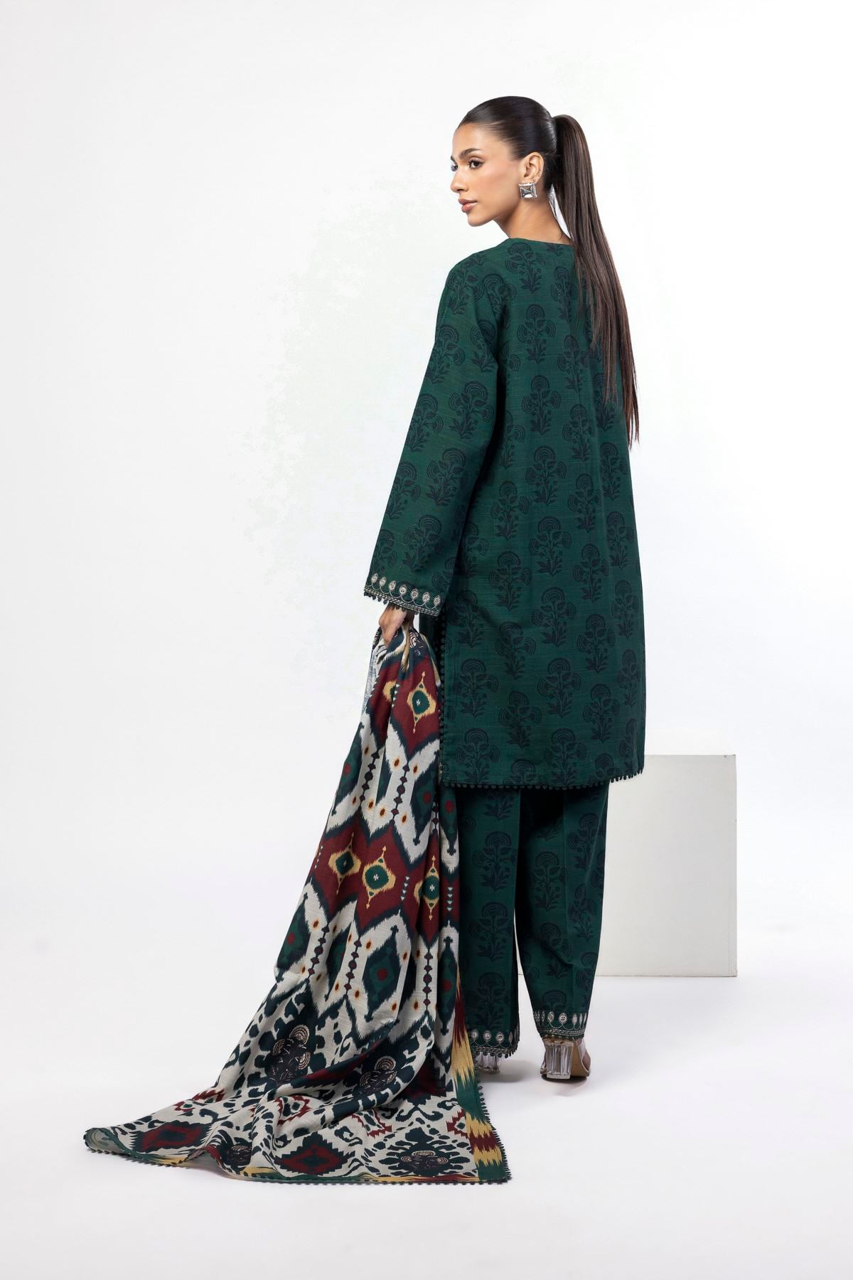 Embroidered Khaddar Tailored 3 Piece - MT15AST-VG