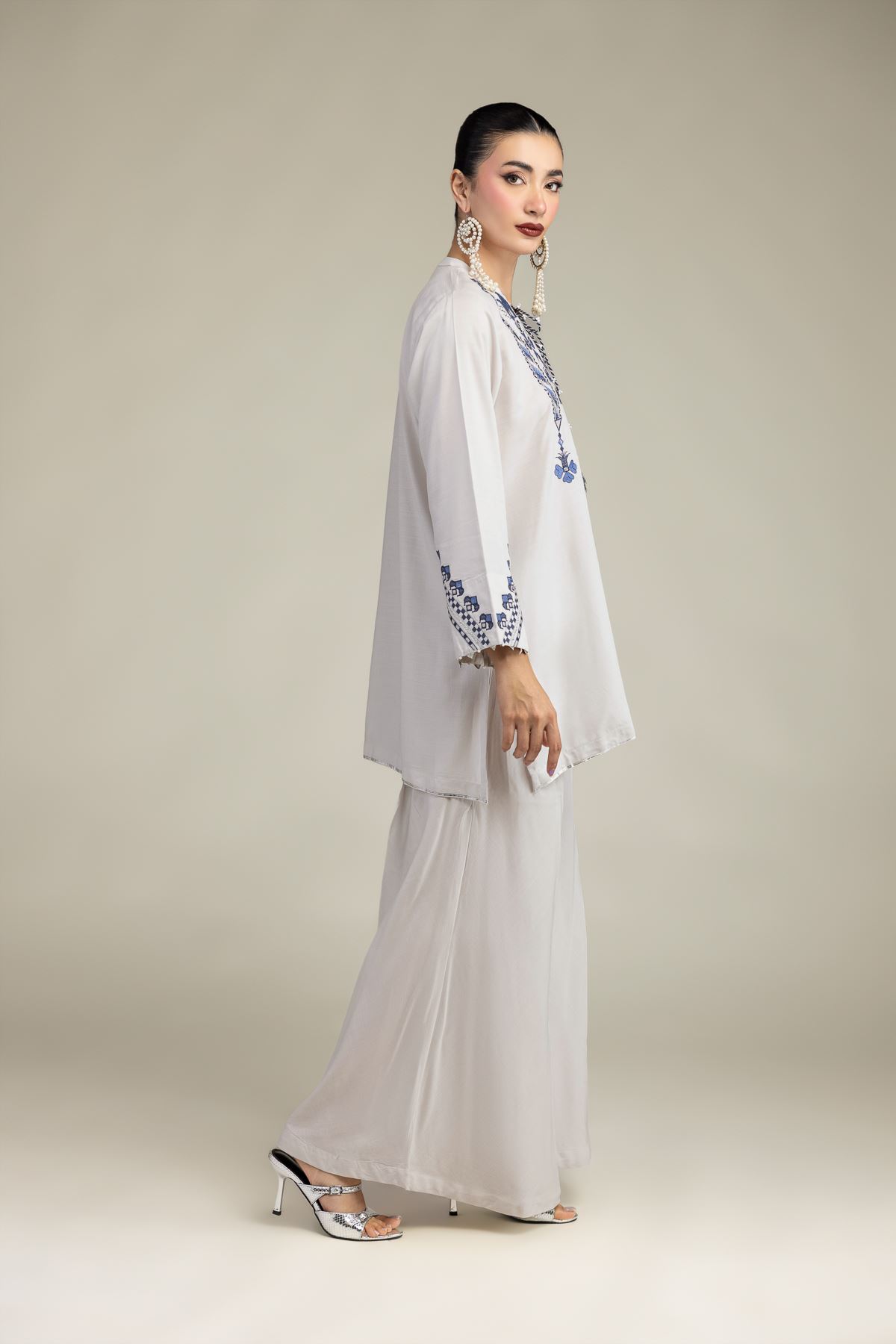 Embroidered Raw Silk Raw Silk Pants - 2-26-207-A-C1-VG