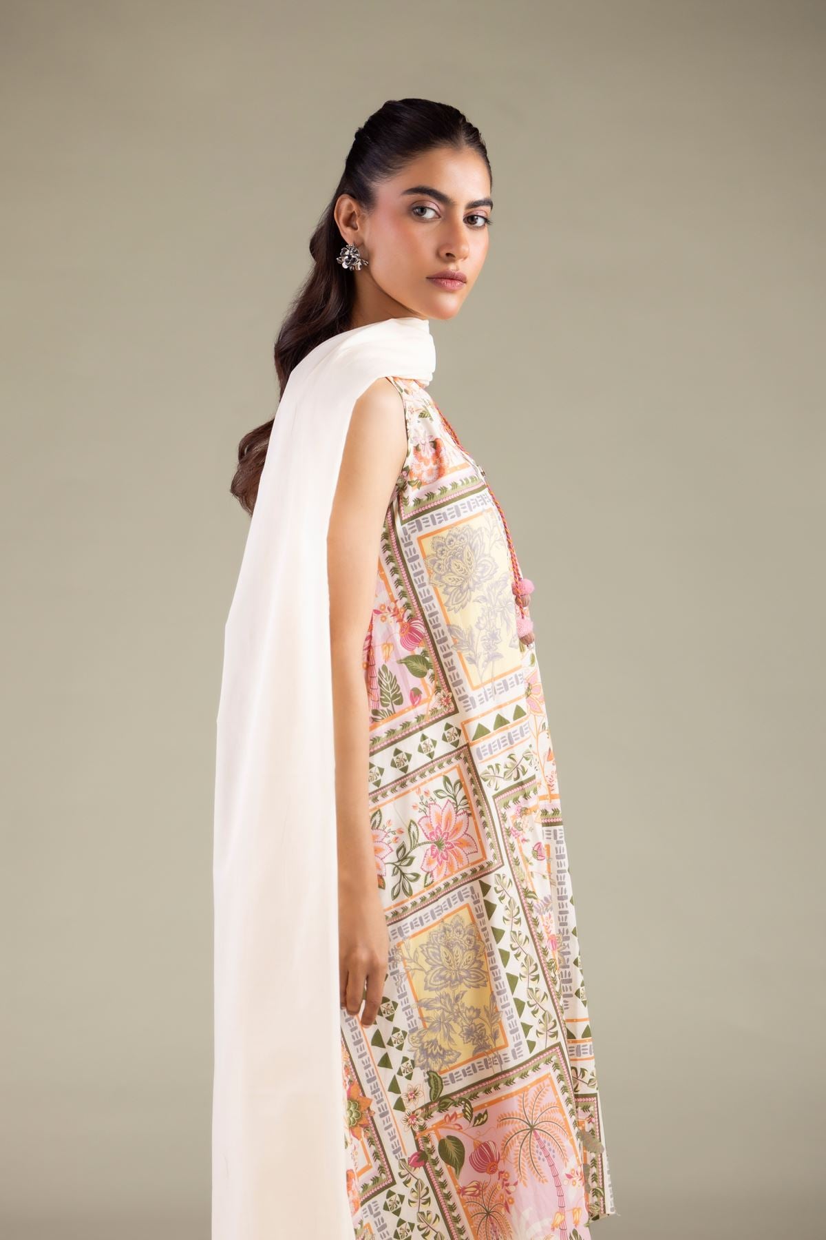 Printed Lawn Summer Solid Dupatta - 1-26-127-A-B-VG