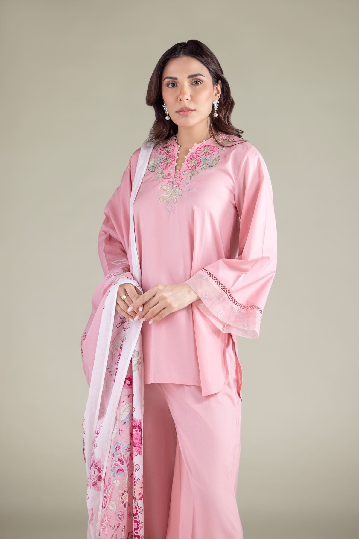 Embroidered Lawn Dupatta - 1-26-127-C-G-VG
