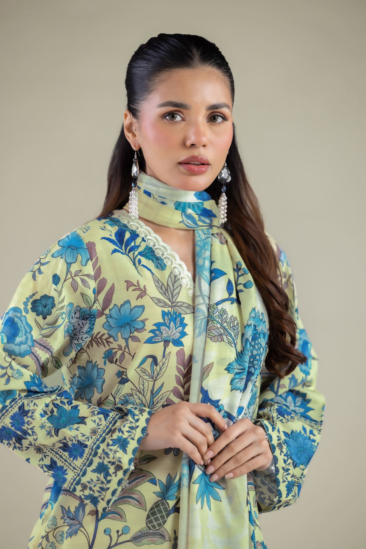 Embroidered Messuri Floral Tailored 3-Piece - T-A11-26-116FG1-VG