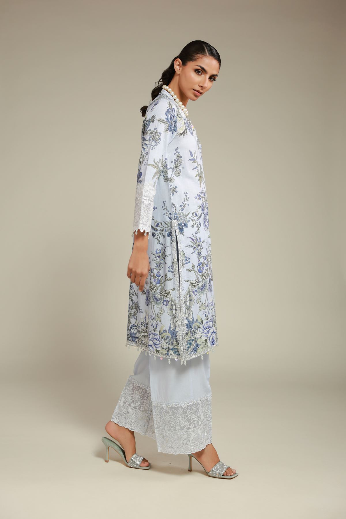 Embroidered Raw Silk Pants - 2-26-103-C-A-VG