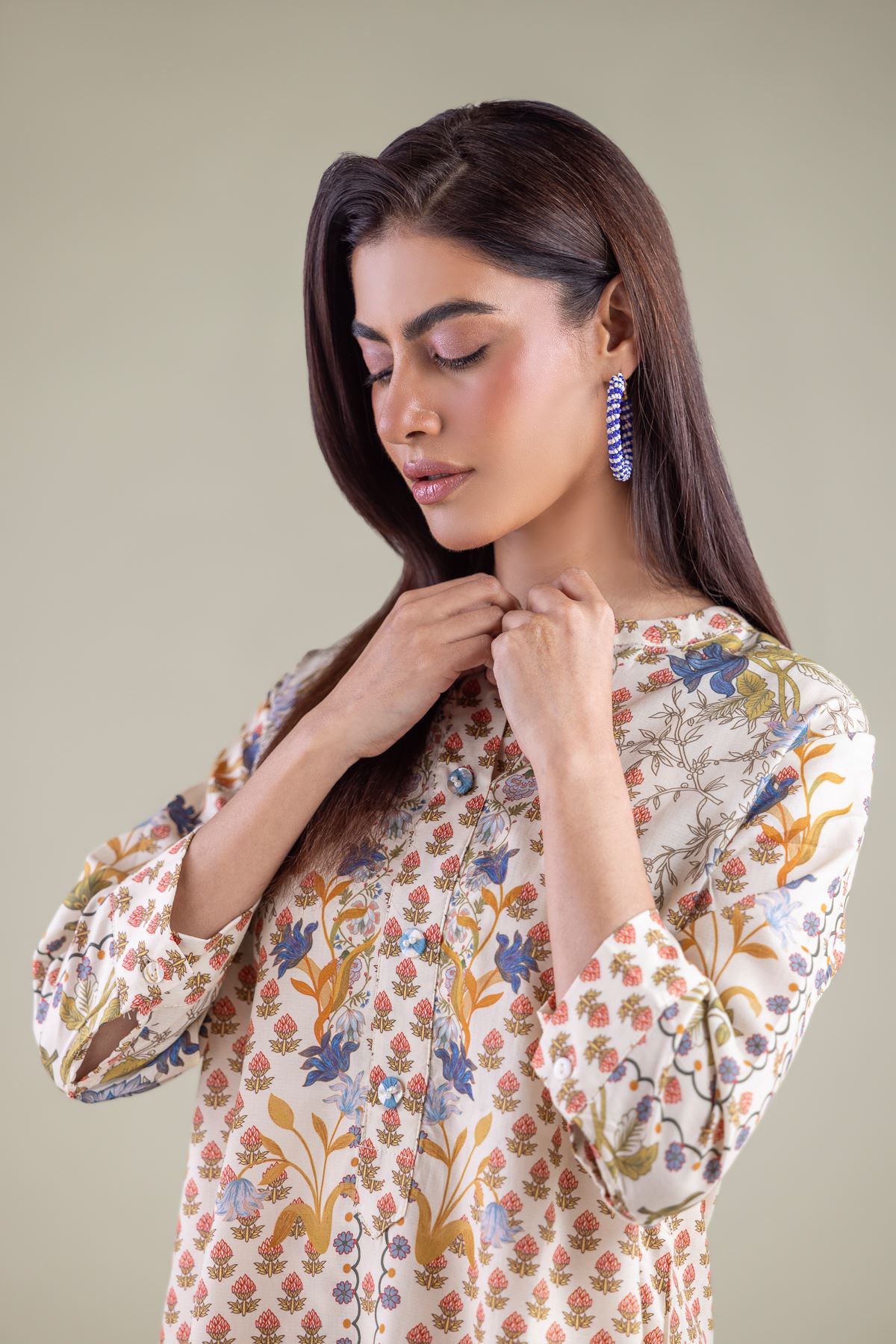 Embroidered Textured Weave Shirt - 6-26-102-A-A-VG