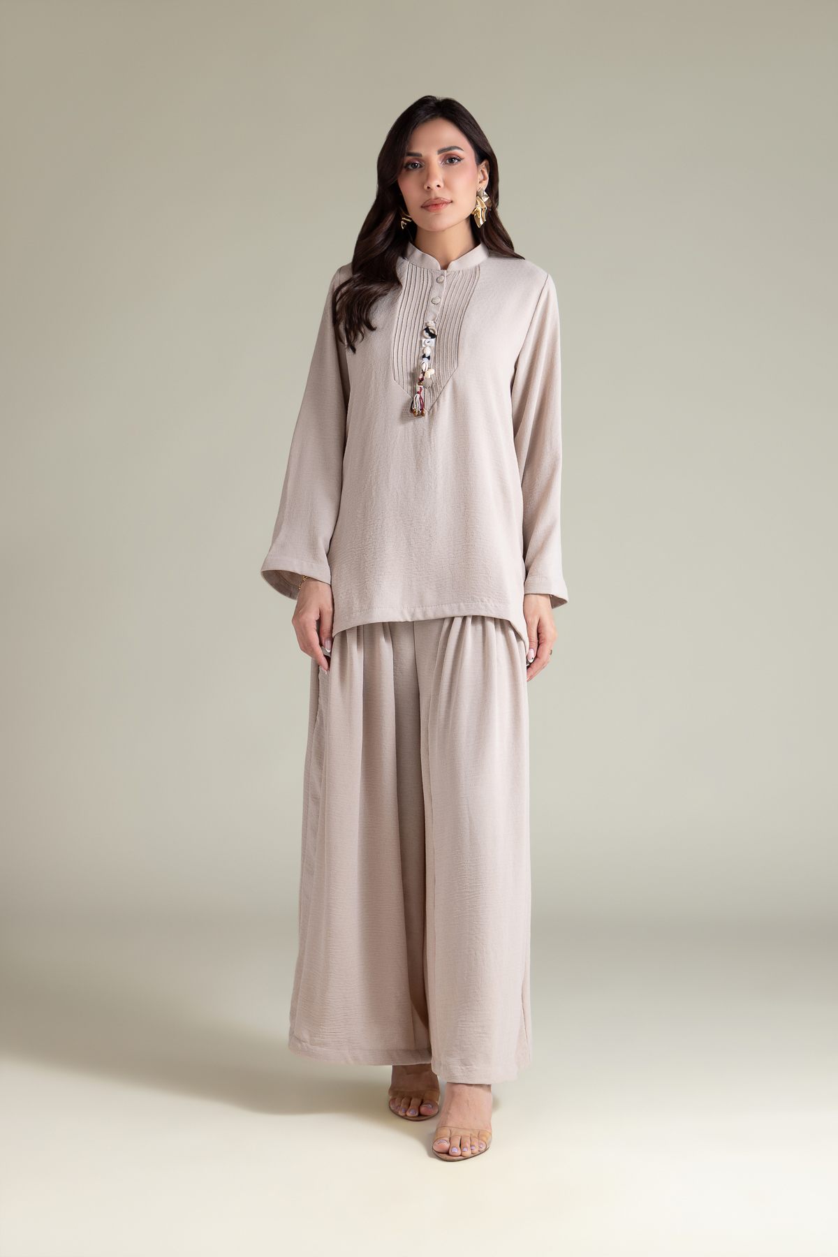 Dyed Textured Georgette Solid Georgette Shalwar - 26-02-1E13-09TA-VG