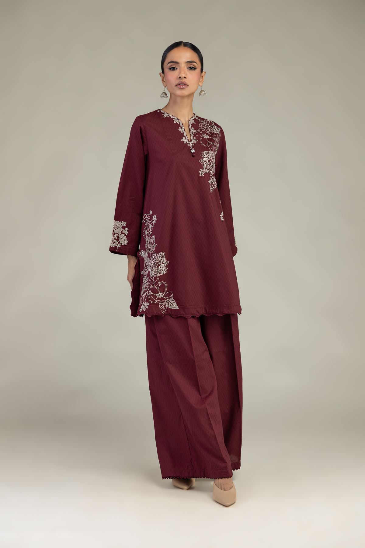 Embroidered Cotton Dobby Floral Cotton Kurta - 1-26-325-A-I1-VG