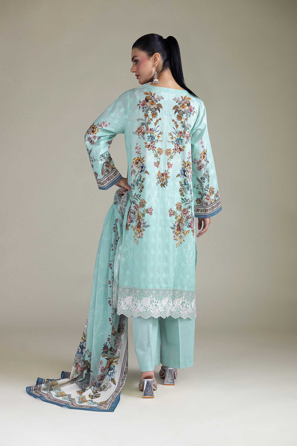 Embroidered Broshia Fabrics 3 Piece - T-A33-26-207FD1-VG