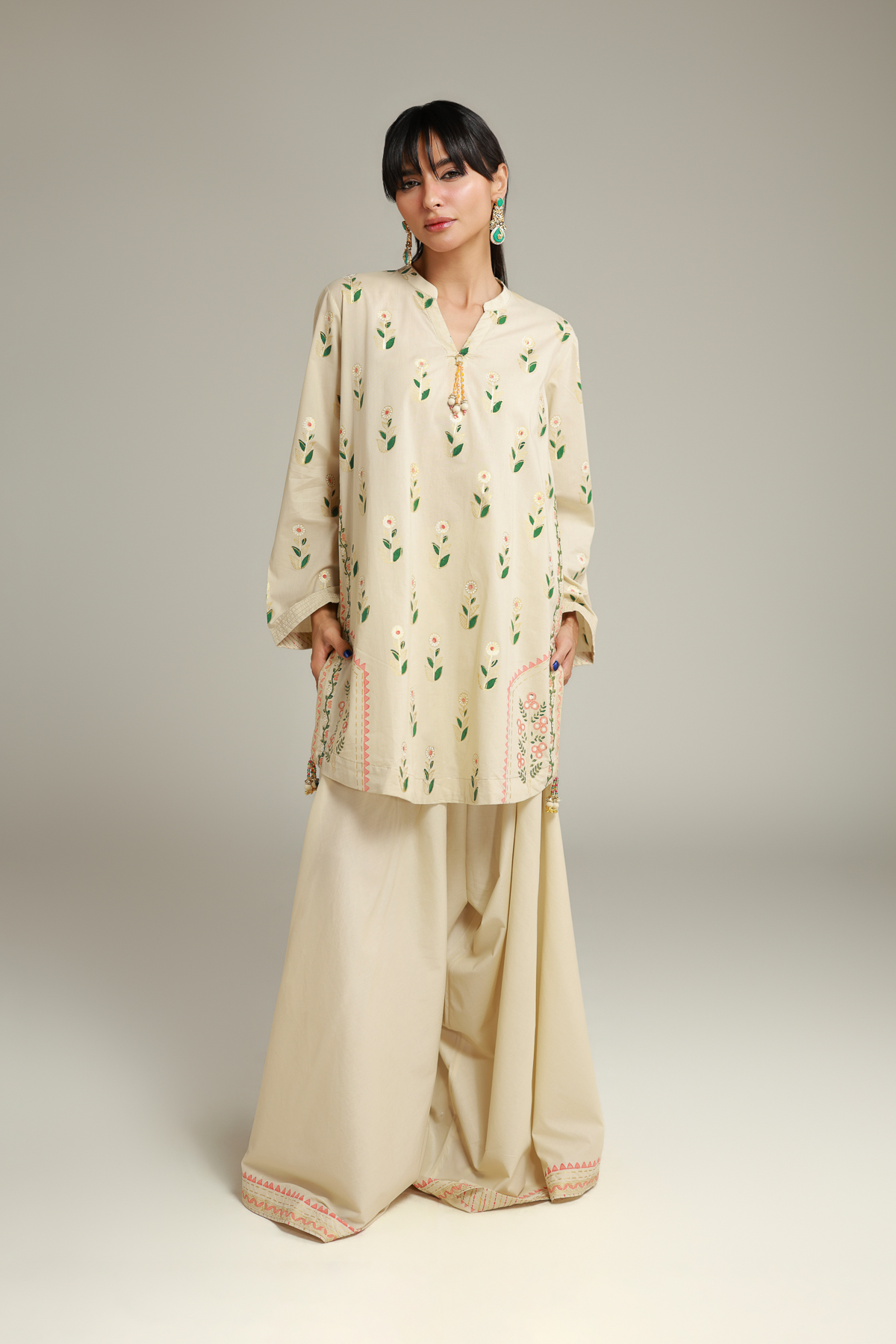 Printed Cambric 2-Piece Co-ord Set - T-A113-26-105EC2-VG
