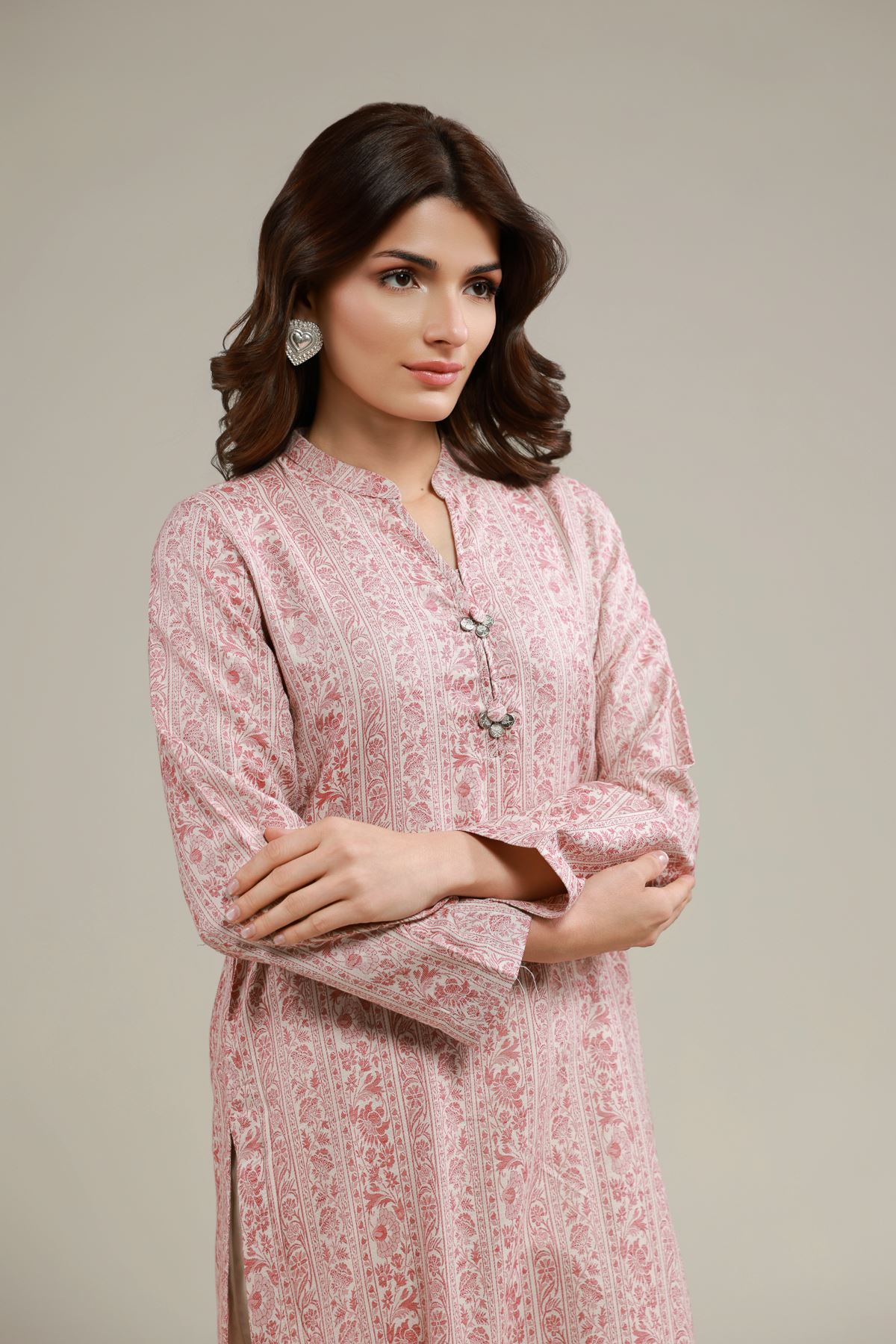 Dyed Jacquard Kurta - 25-10-11E12-03TB-VG