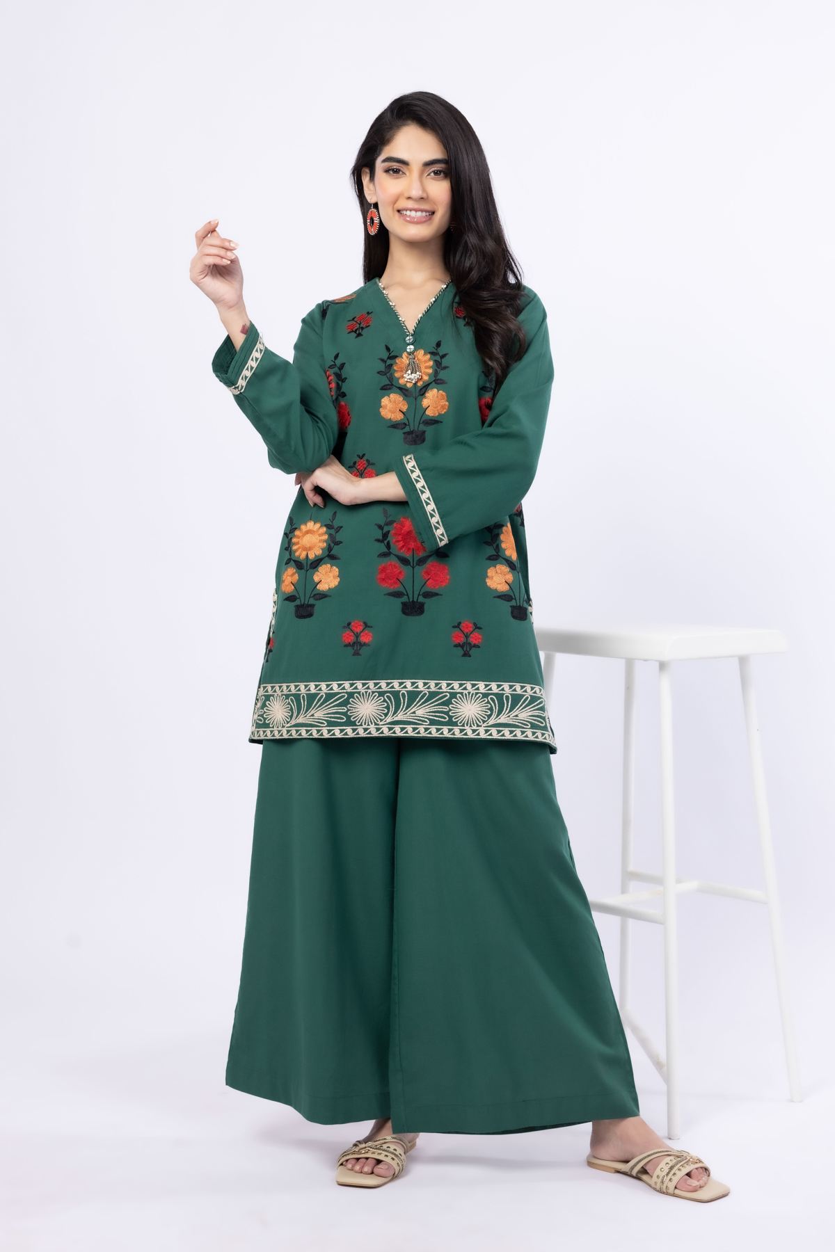 Embroidered Handwoven Cotton Kurta - 25-09-11E5-03TA-VG