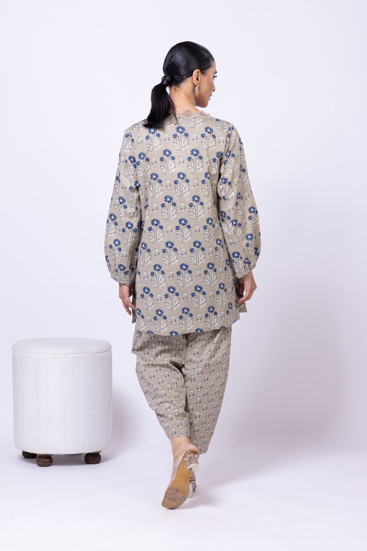 Printed Cambric Kurta - 25-08K3-06TA-VG