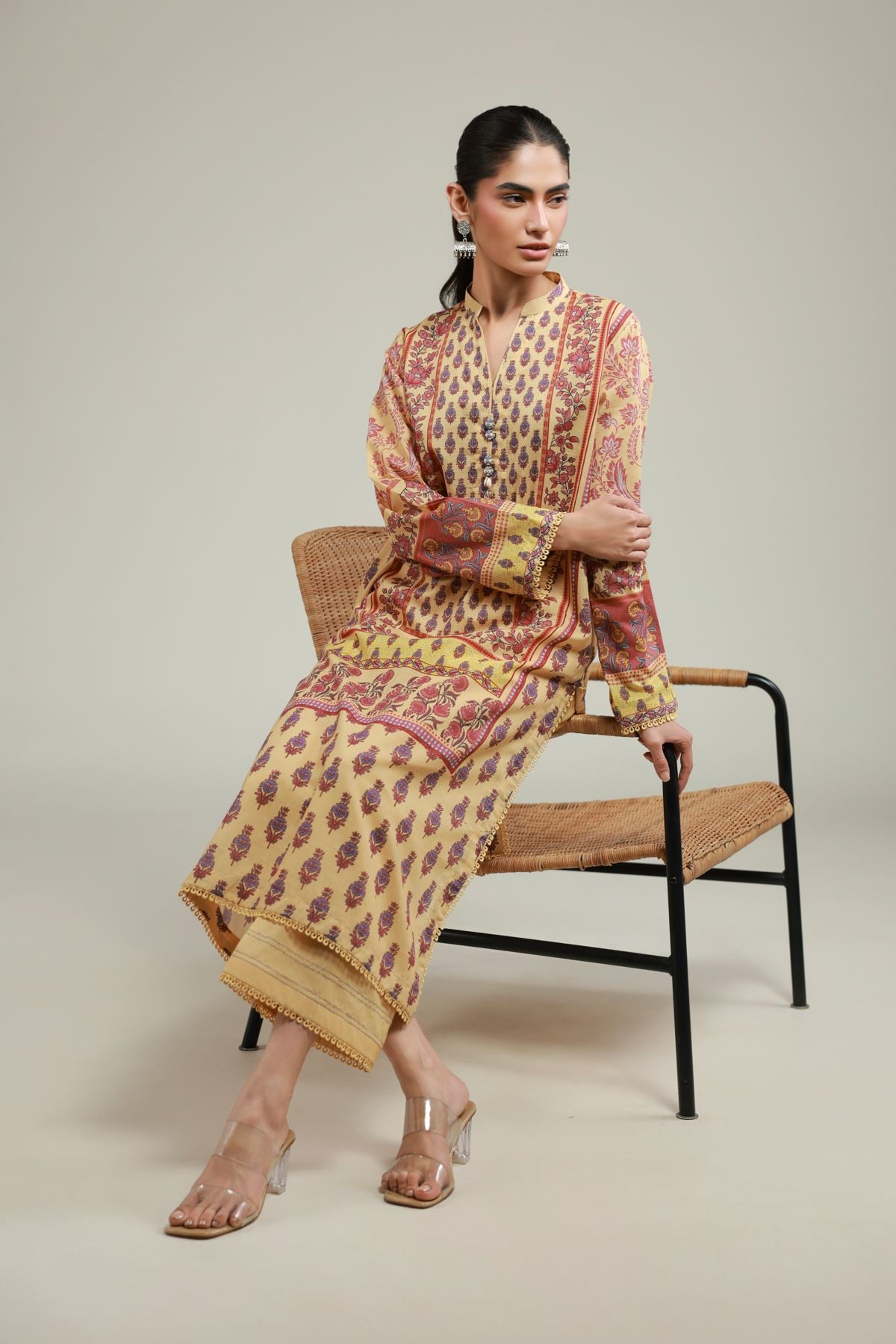 Printed Cambric Tailored 2 Piece | Top and Bottom - T-A113-26-111EE1-VG