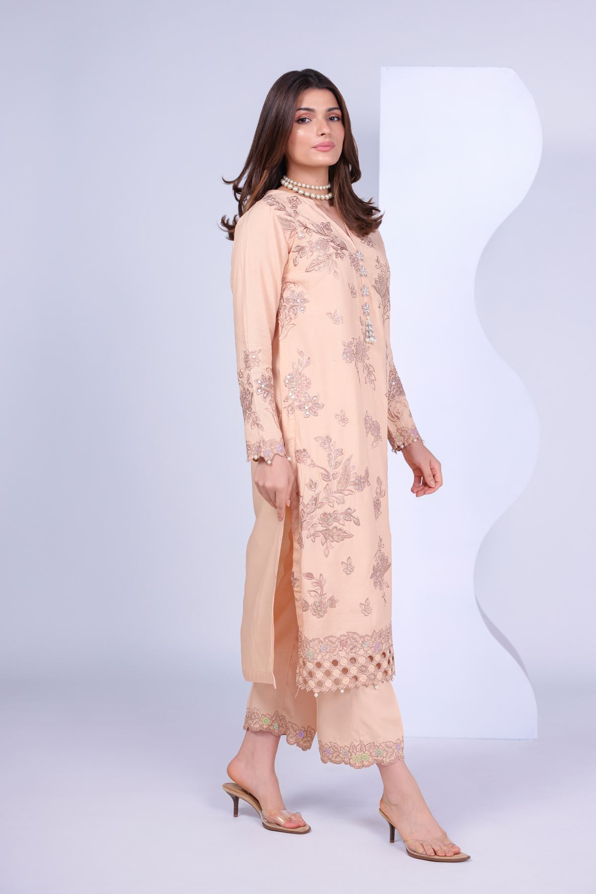 Embroidered Russian Raw Silk Kurta - 25-04E48-07TA-VG