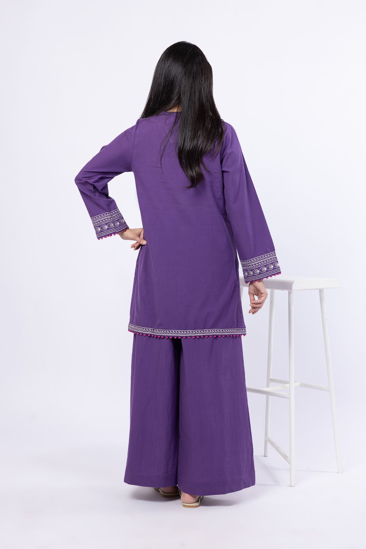 Embroidered Handwoven Cotton Kurta - 25-09-11E14-08TA-VG