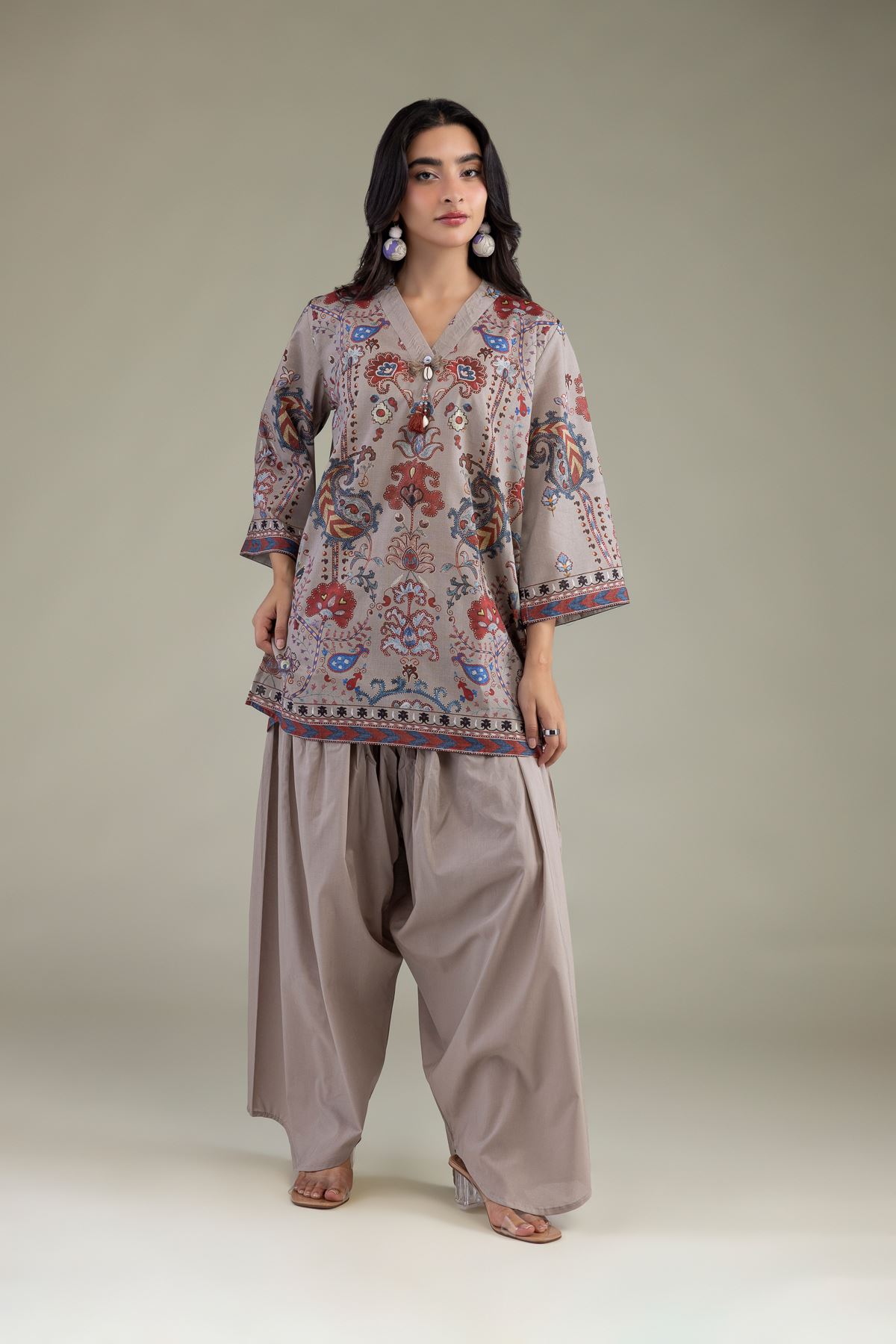 Printed Cambric Cambric Solid Pants - 2-26-308-A-G1-VG