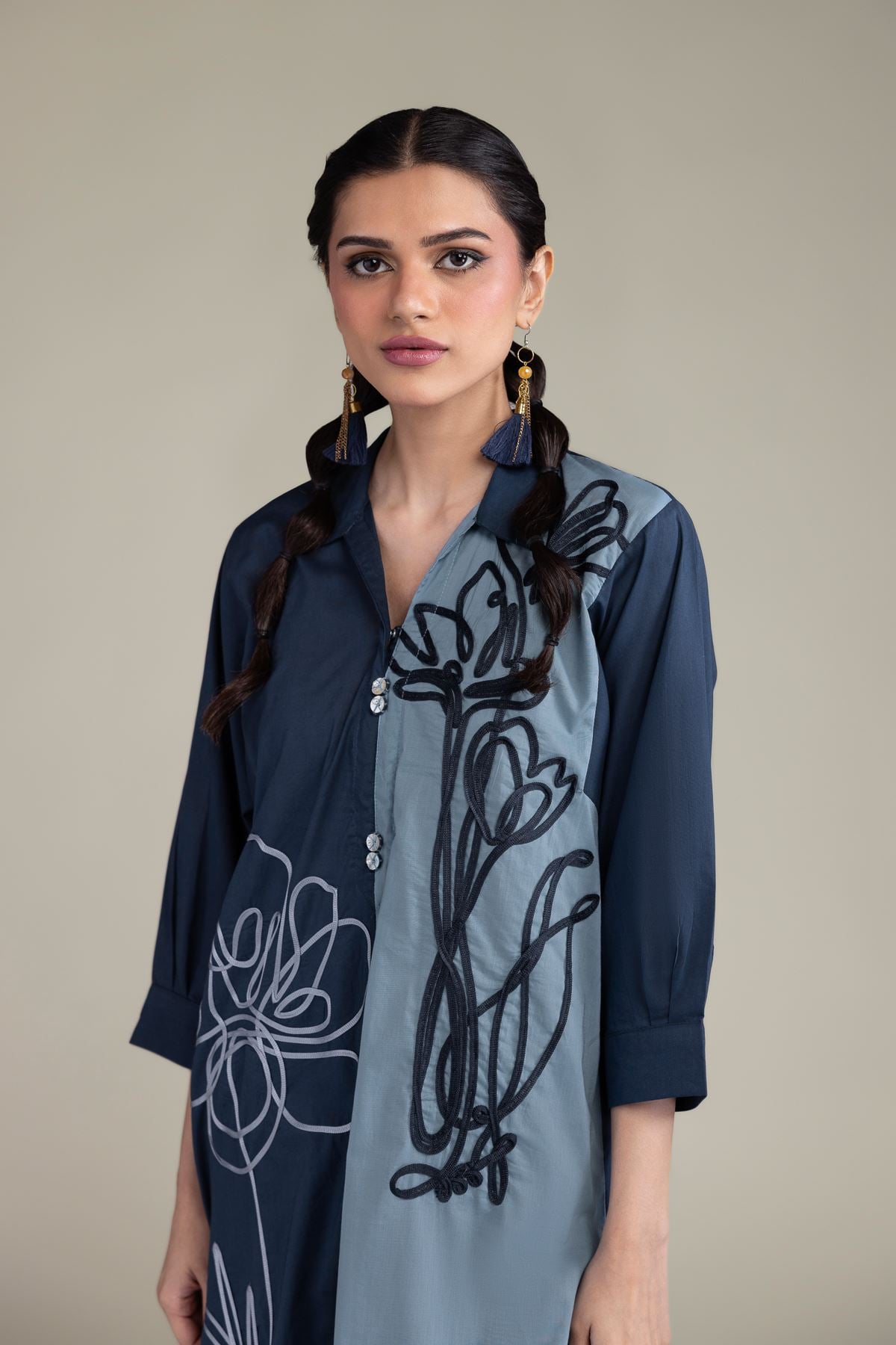 Embroidered Cambric Short Cambric Kurta - T-A11-26-106FB2-VG