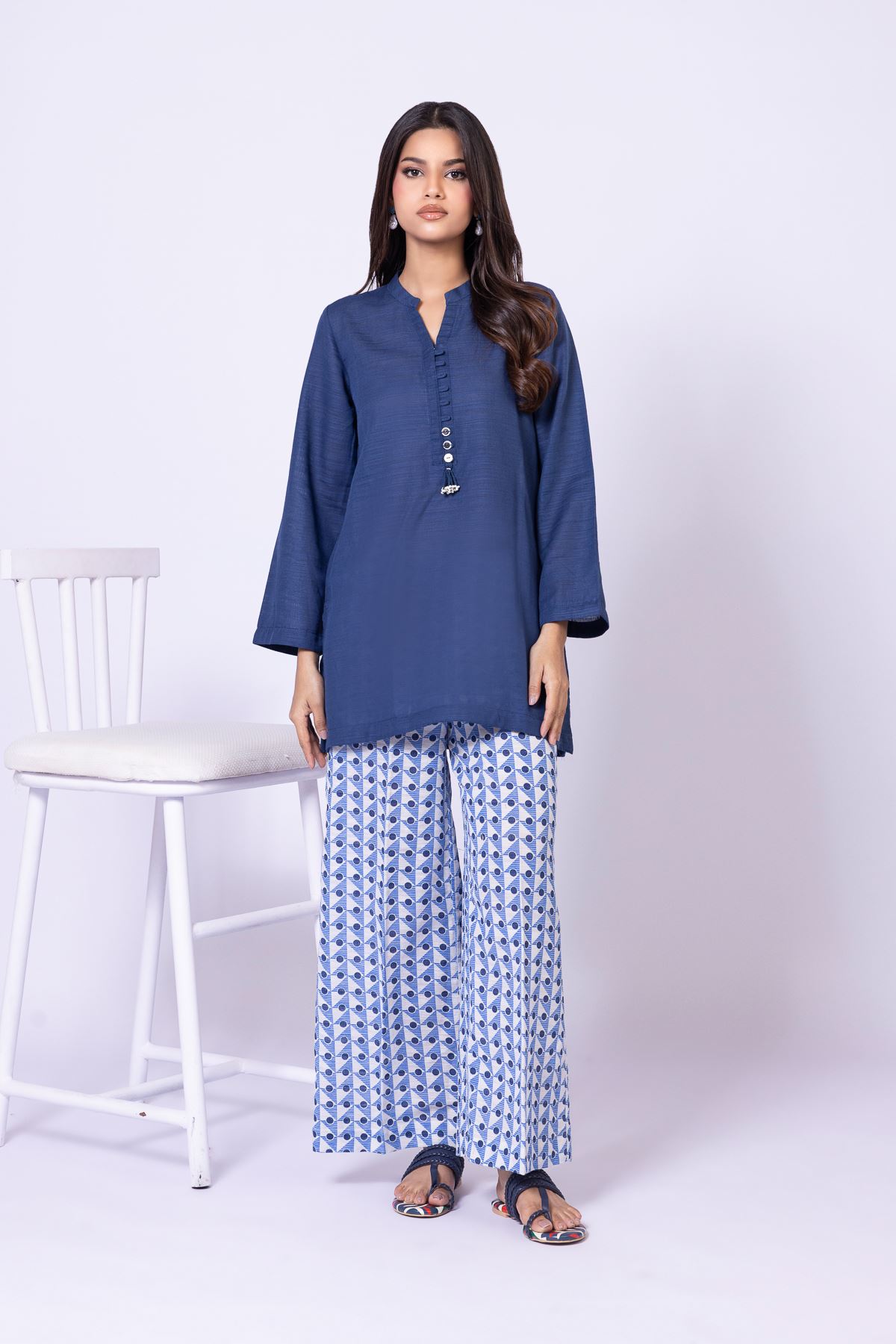 Dyed Textured Cotton Kurta - 25-09-11E3-07TA-VG
