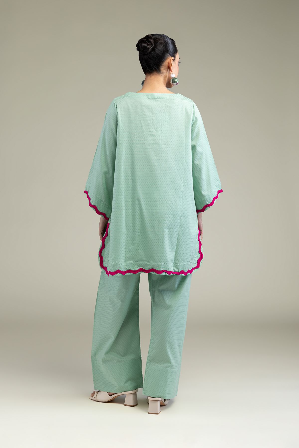 Embroidered Cotton Dobby Floral Mint Kurta - 1-26-247-A-G1-VG