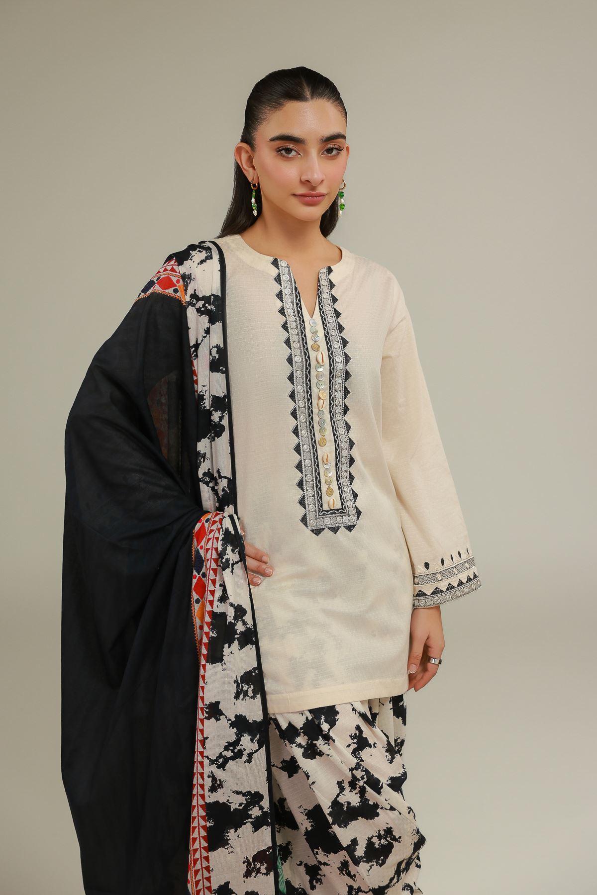 Embroidered Cotton Net Cotton Net Dupatta - 1-26-128-A-A-VG
