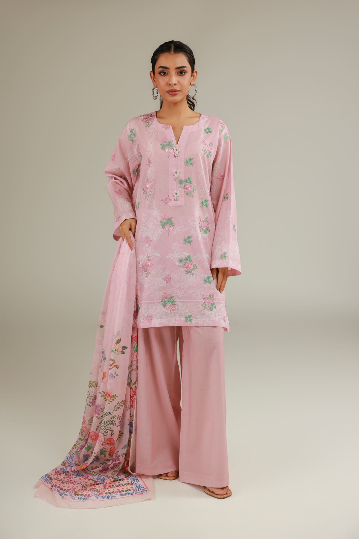 Embroidered Cambric Cambric Tailored 3-Piece - T-A33-26-112FG1-VG
