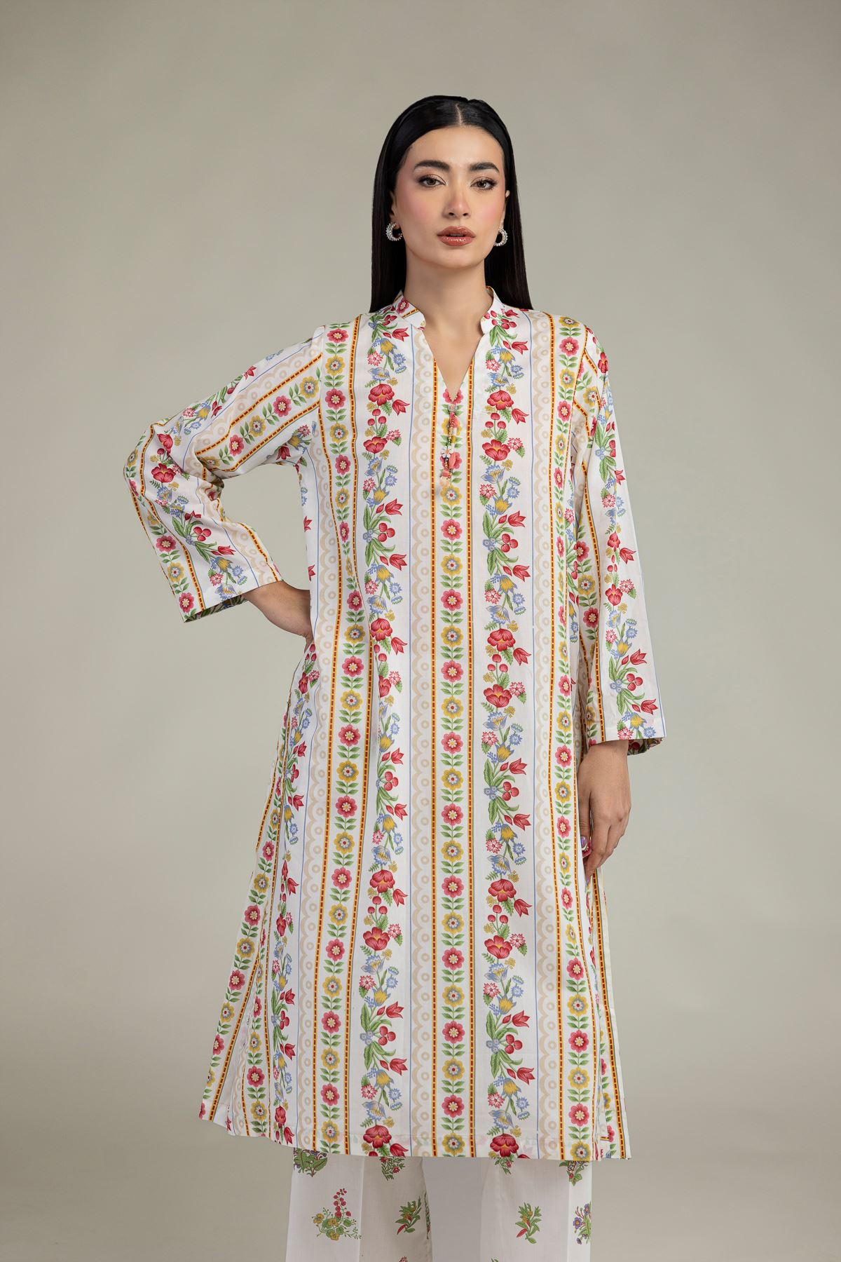 Embroidered Lawn Fabrics 2 Piece | Top and Bottom - A22-26-214FH1-VG