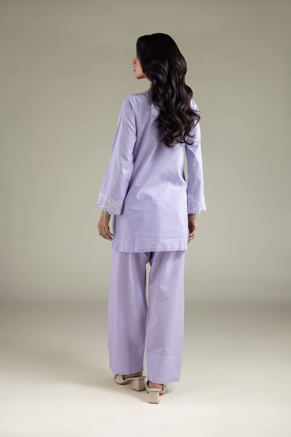 Embroidered Cotton Dobby Thread Work Kurta - 1-26-115-A-B-VG