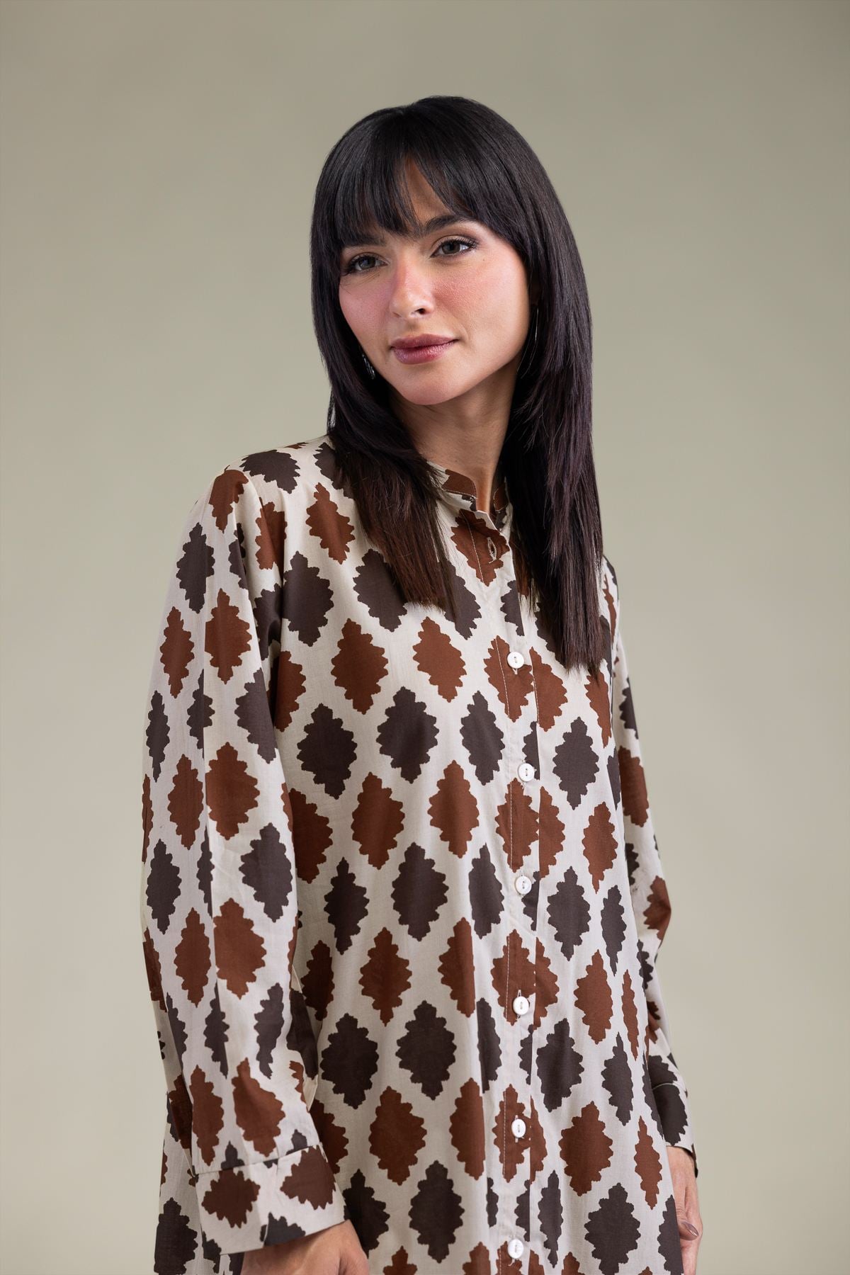 Printed Cambric Long Cambric Kurta - 2-26-204-A-F1-VG