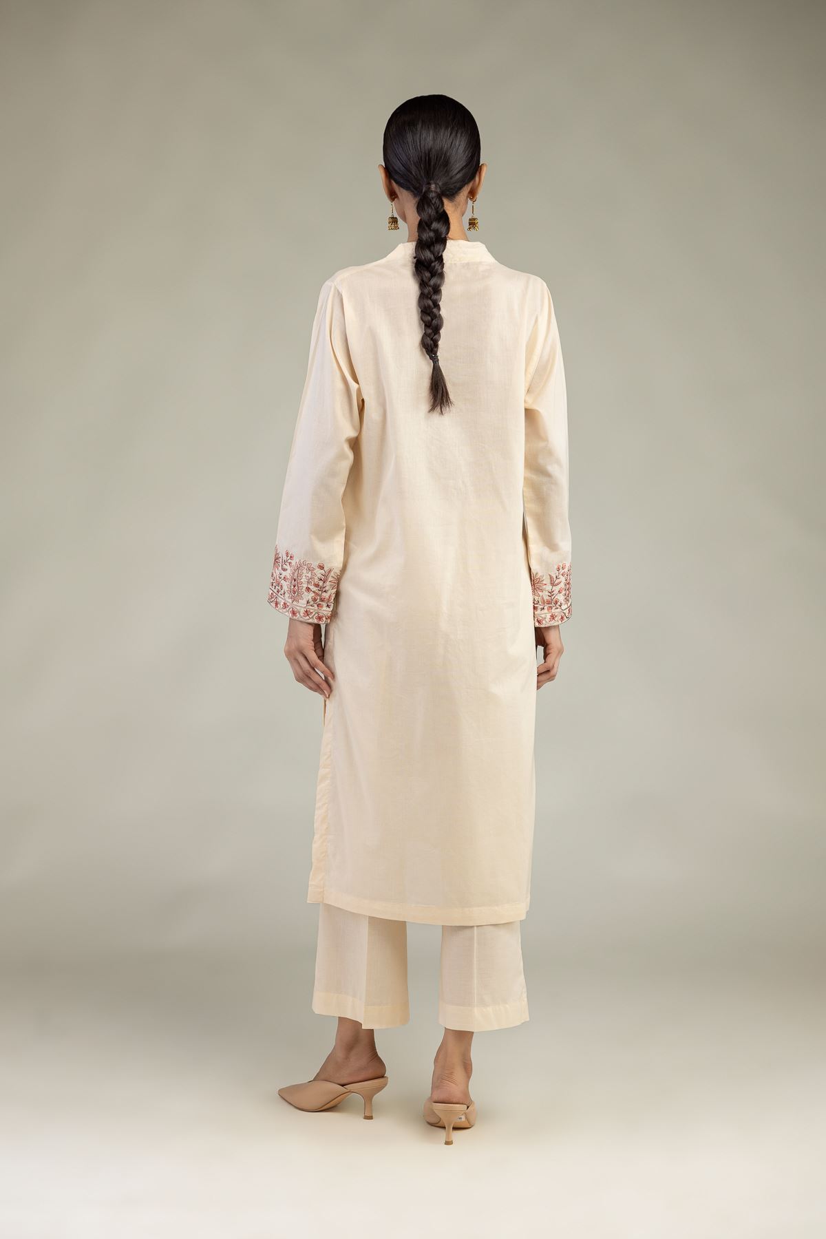 Embroidered Cambric Long Cambric Kurta - 1-26-226-A-I1-VG
