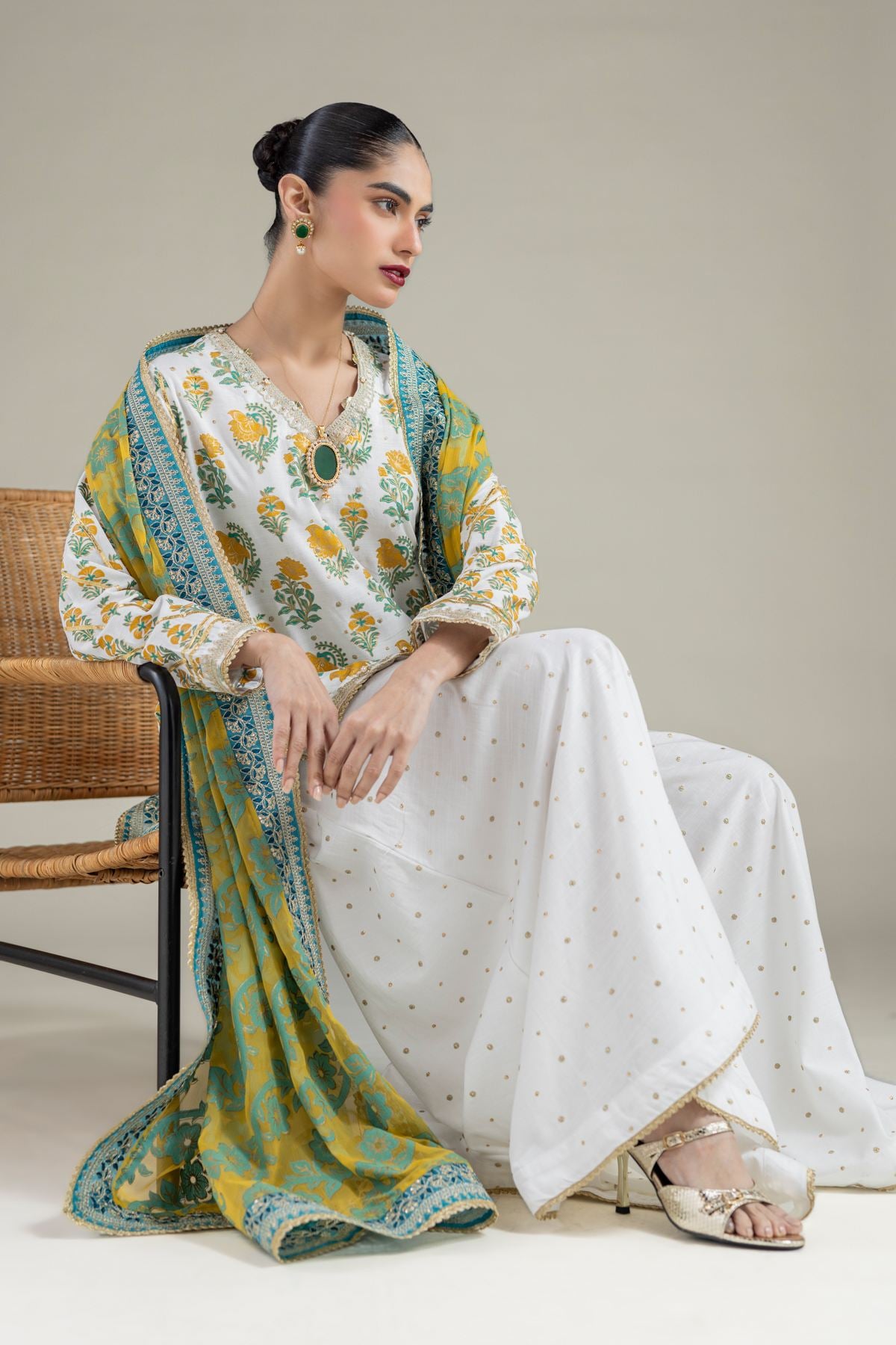 Embroidered Raw Silk Kurta - 25-09-11E3-07TA-VG