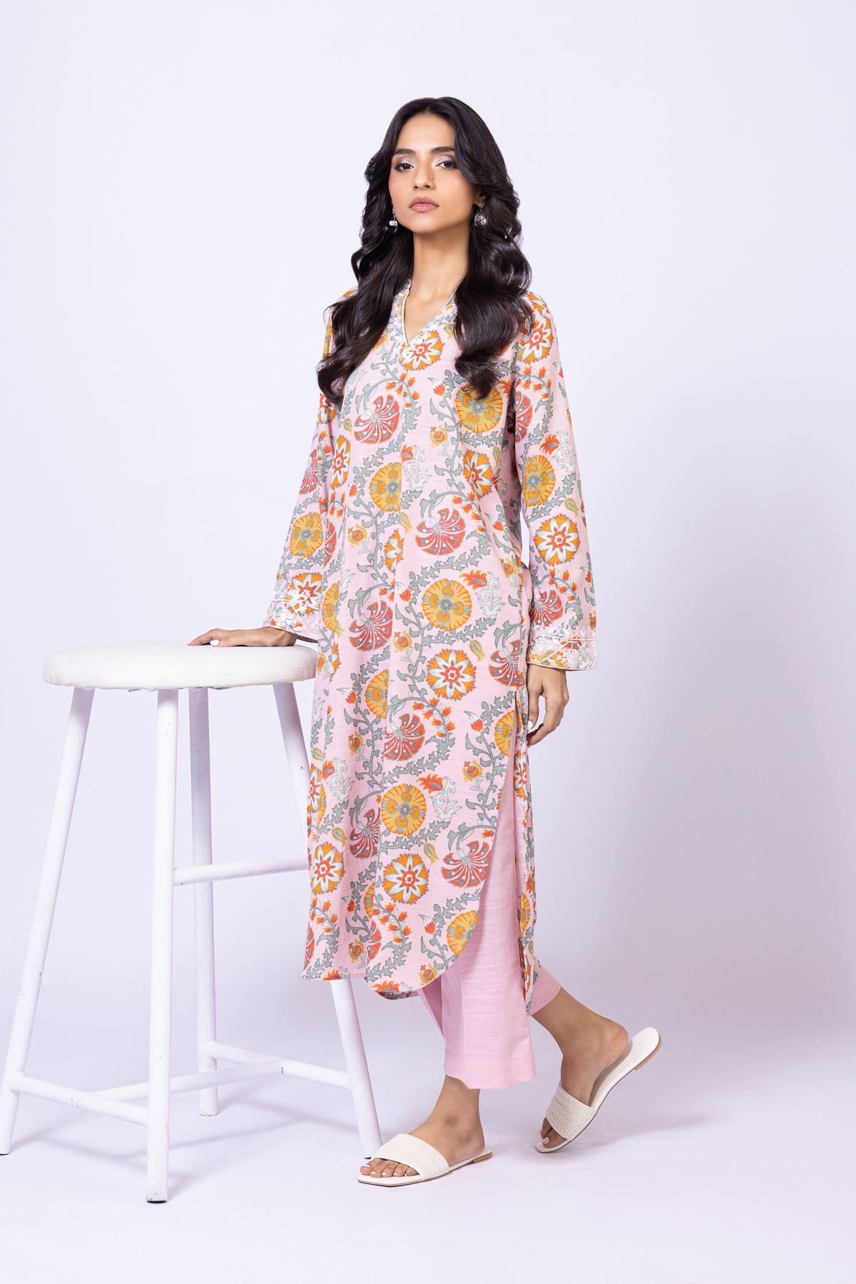 Dyed Khaddar Pants - 25-10-11E1-07TA-VG