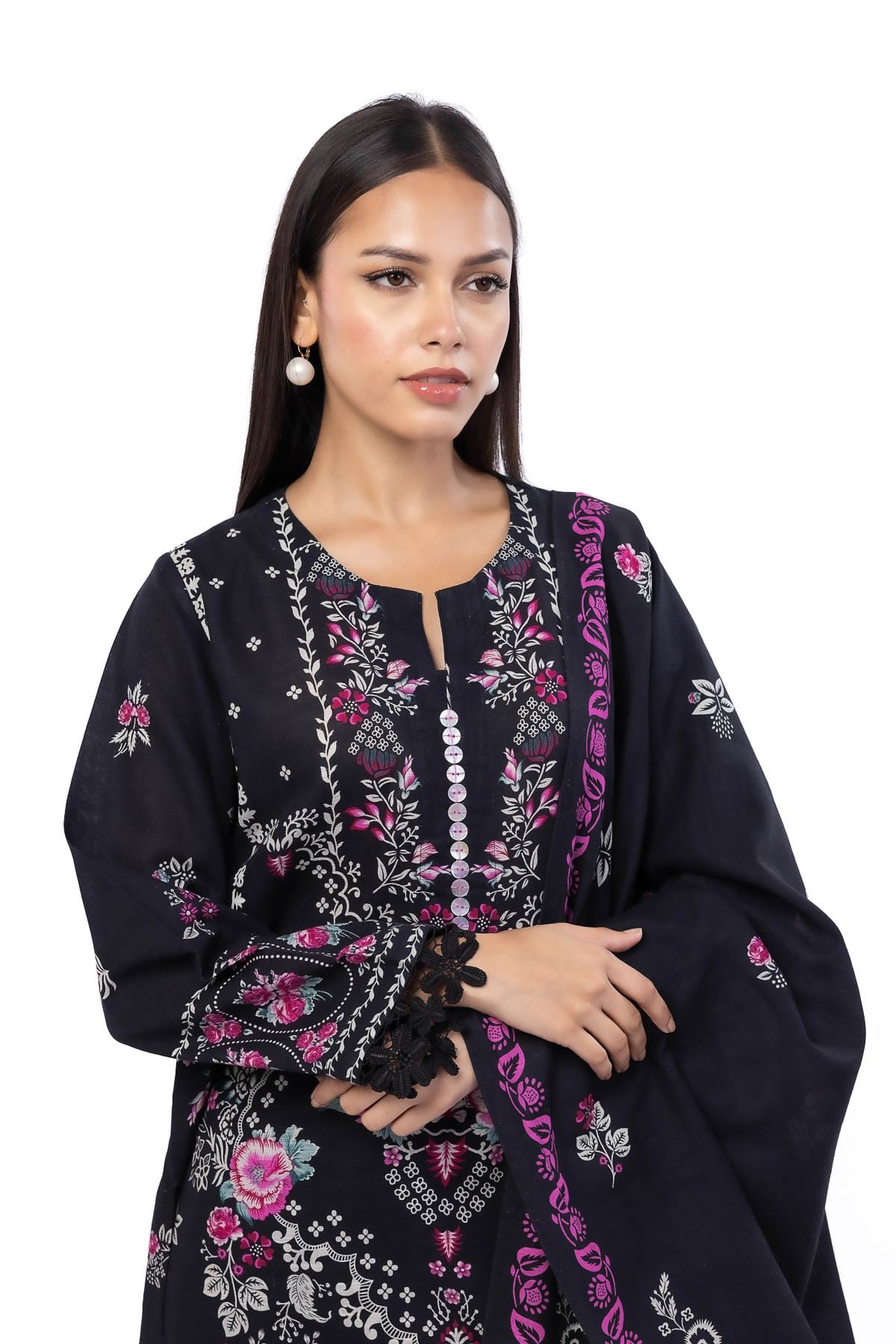 Printed Khaddar Fabrics 3 Piece - CV01A-VG
