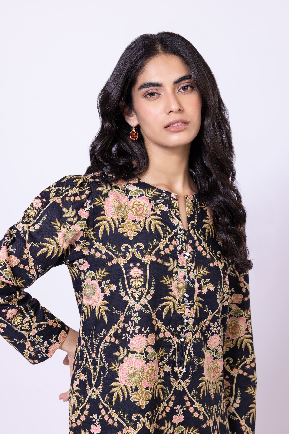 Printed Khaddar Kurta - OTD4-EX23-05TA-VG