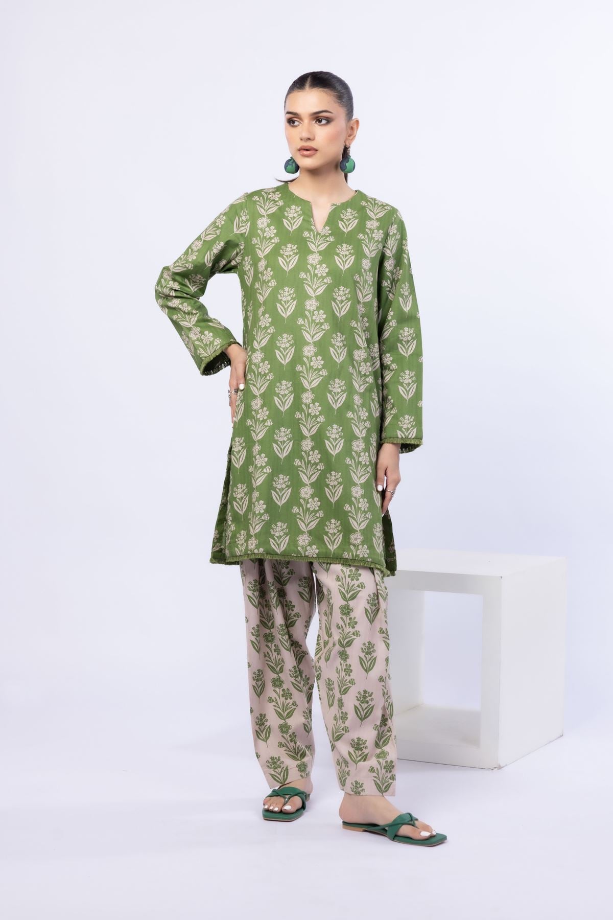 Printed Cotton Dobby Shalwar - OTD4-EX24-02TA-VG