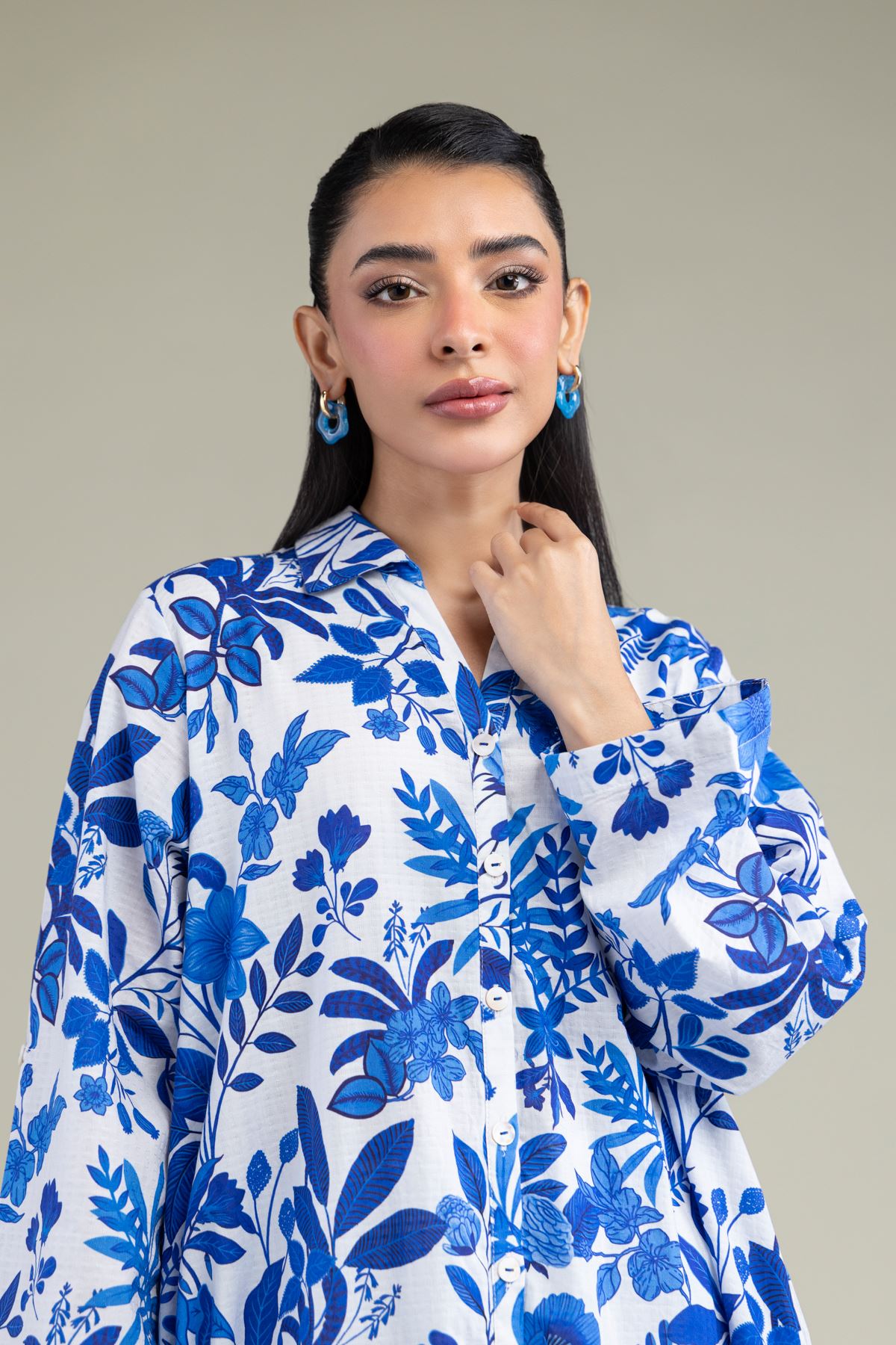 Printed Cotton Dobby Floral Short Kurta - 1-26-202-A-A1-VG