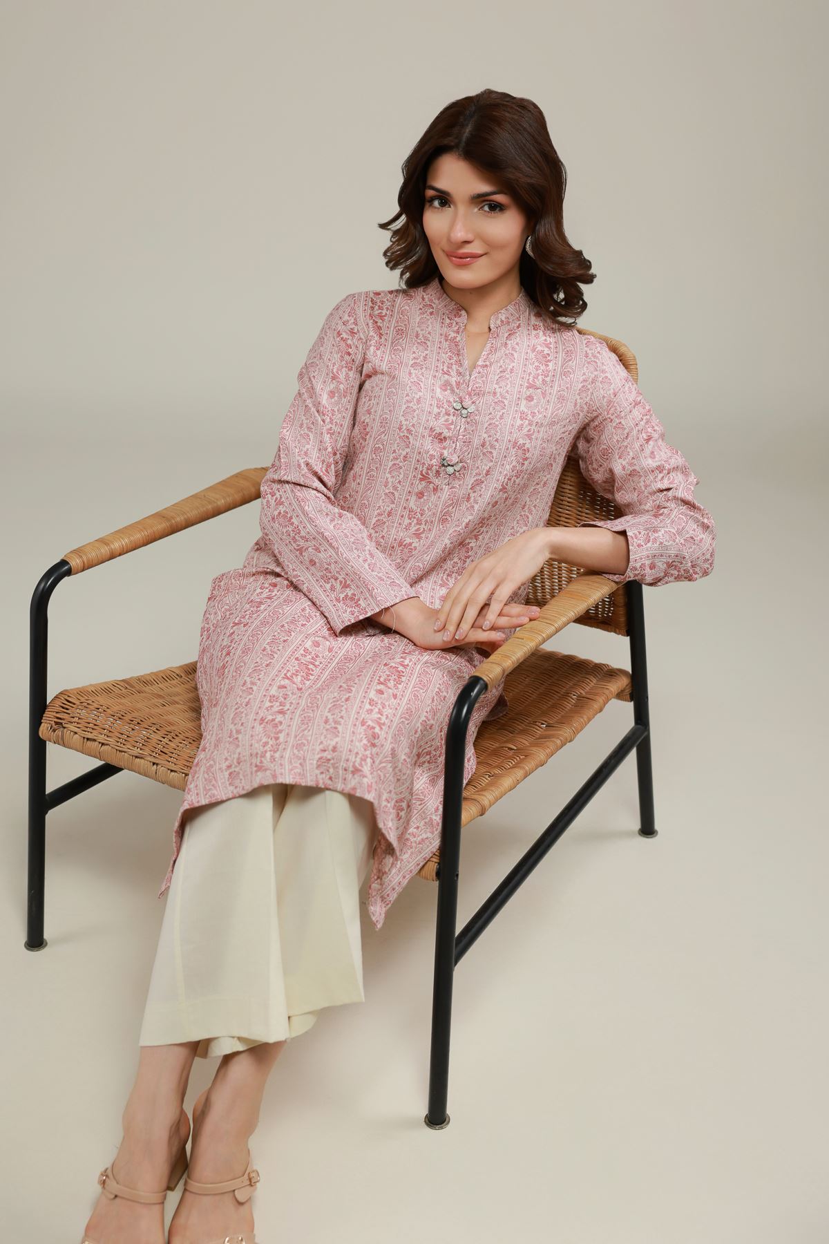Dyed Jacquard Kurta - 25-10-11E12-03TB-VG