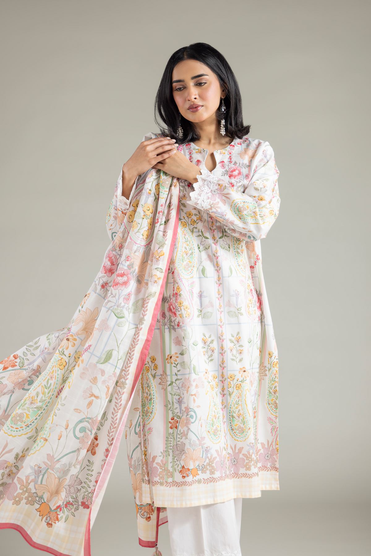 Embroidered Textured Lawn Tailored Lawn Set - 1-26-142-A-F-VG