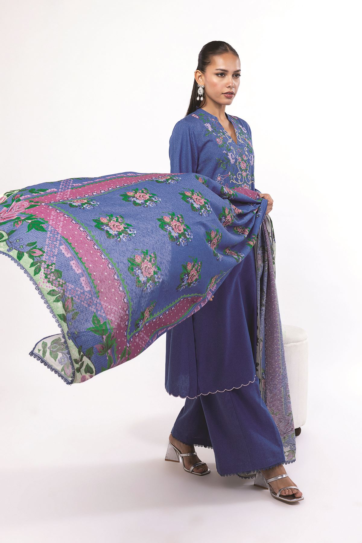 Embroidered Karandi Fabrics 3 Piece - MT23A-VG