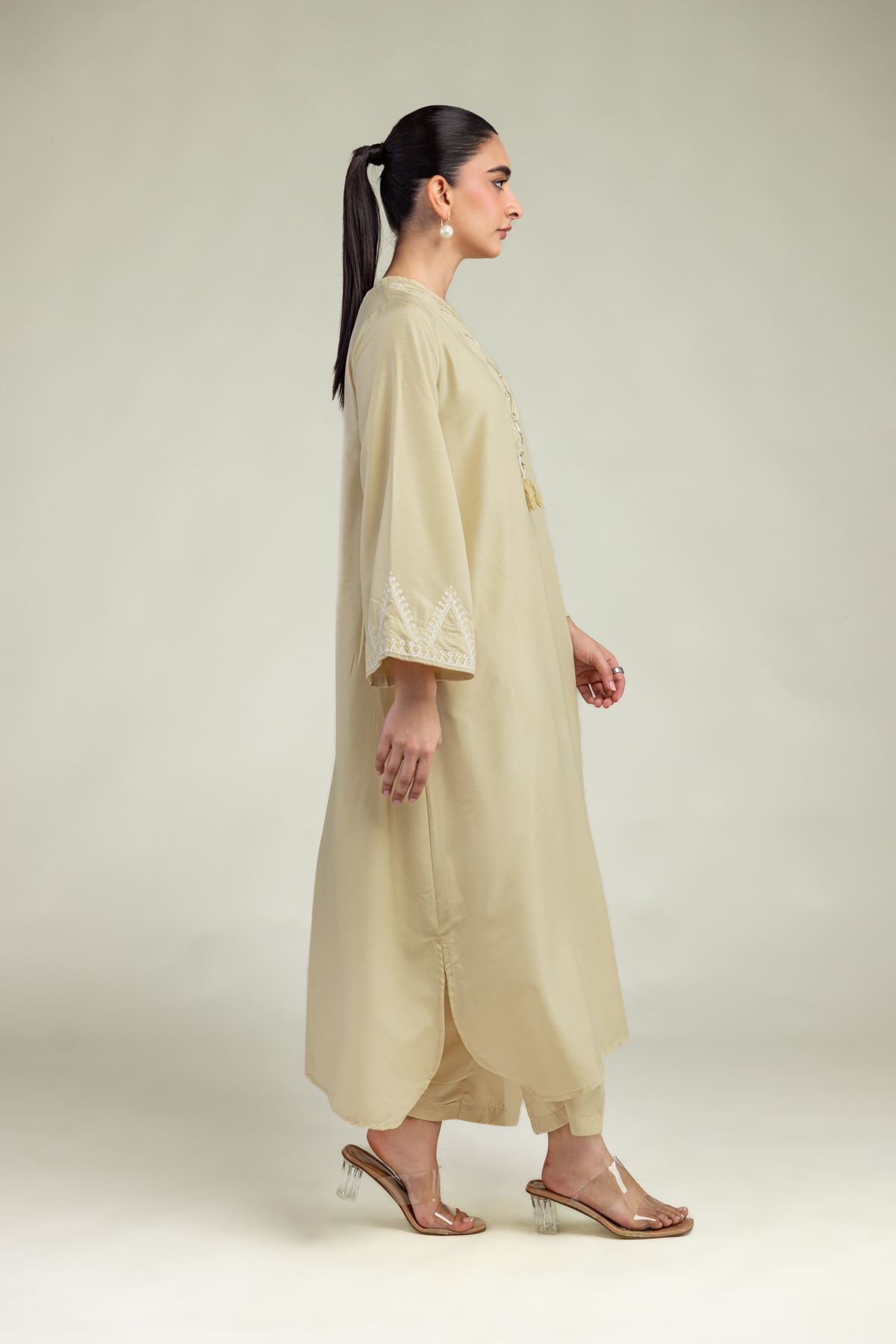Embroidered Arabic Lawn Long Lawn Kurta - T-A33-26-210FJ1-VG